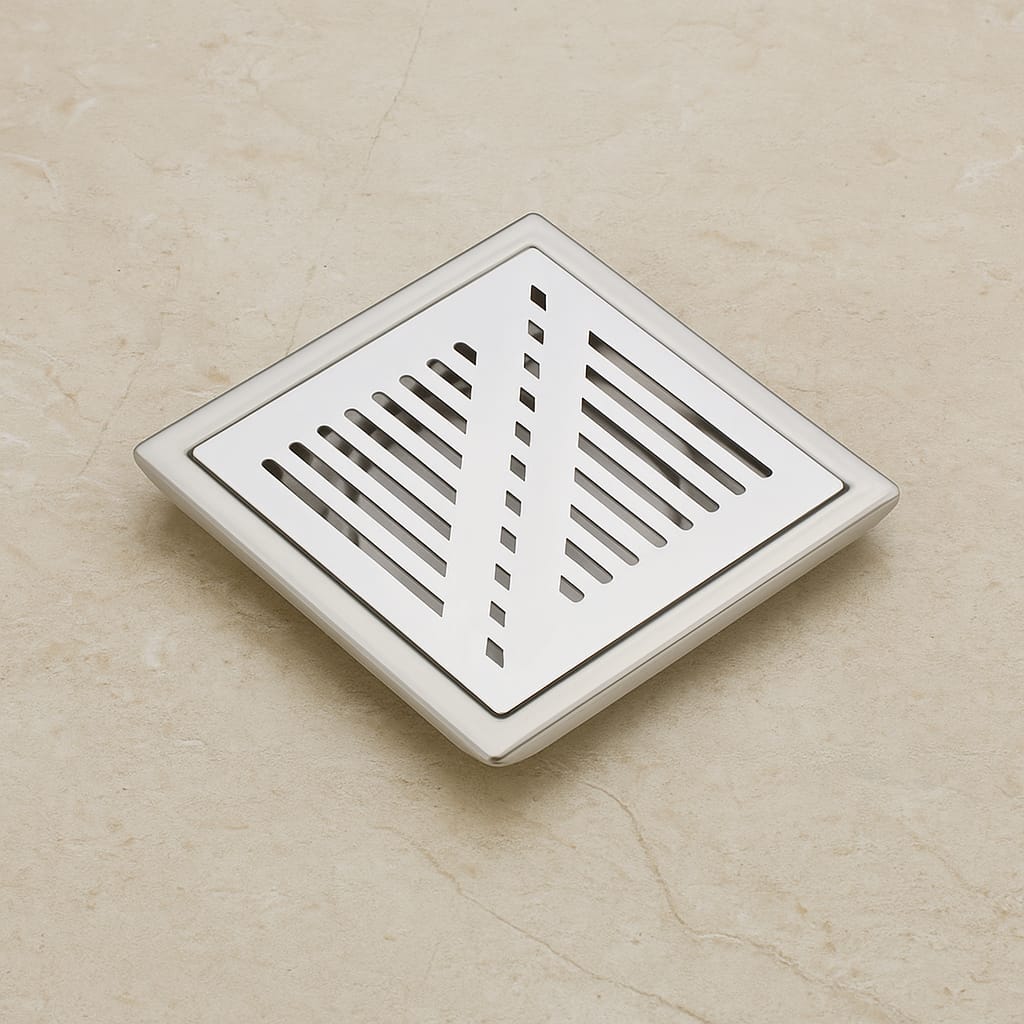 Qeyra Floor Drain | Premium 304 Grade Stainless Steel | Drain Jali Square | Square Drain Cover | Square Jali for Bathroom | Waste Water Drainer | Floor Drainer | Pack of 1 | (Satin Finish)