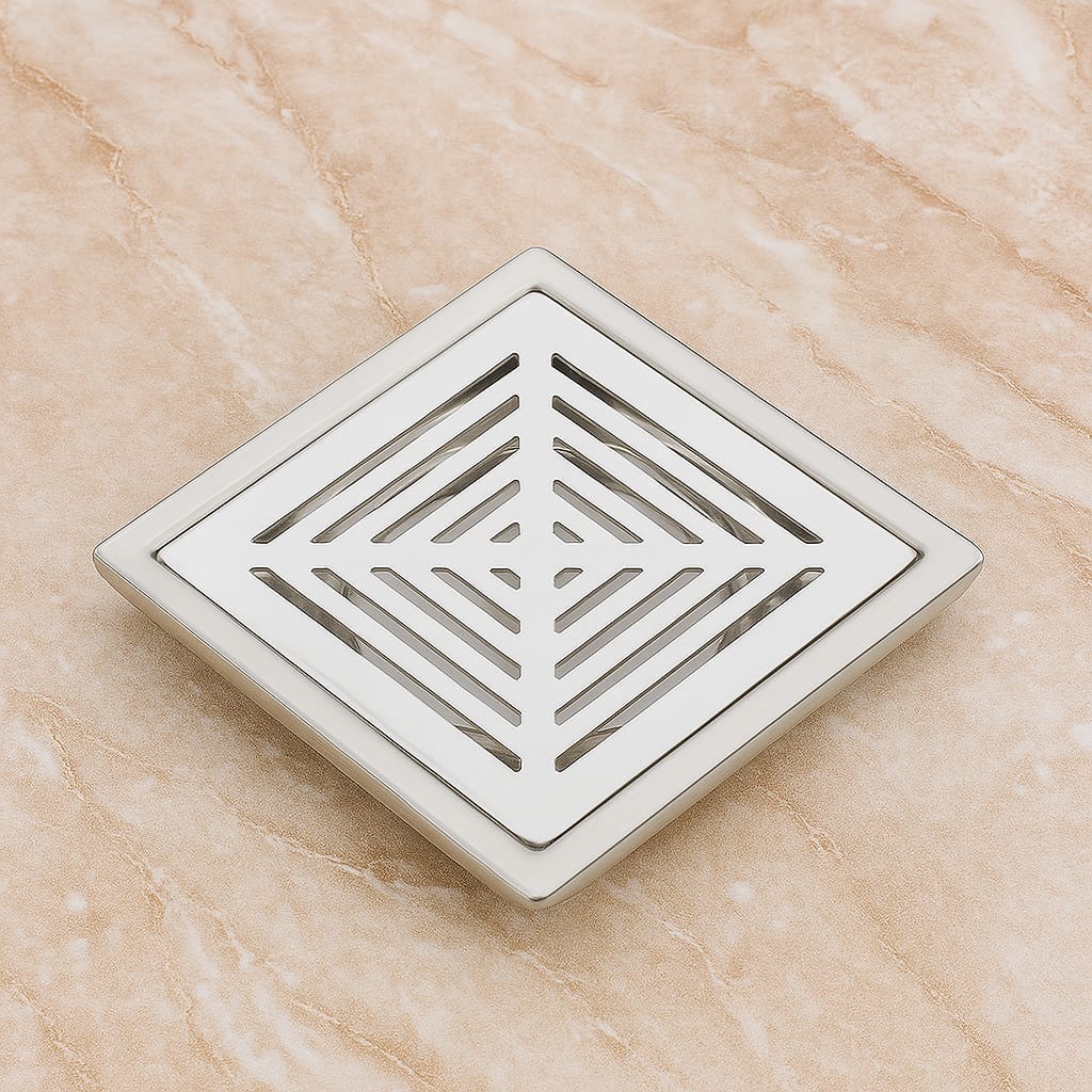 Qeyra Floor Drain | Premium 304 Grade Stainless Steel | Drain Square | Square Drain Cover | Square Jali for Bathroom | Waste Water Drainer | Floor Drainer | Pack of 1 | (Satin Finish)