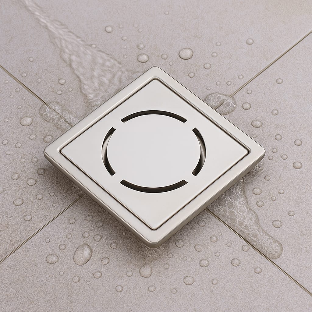 Qeyra Floor Drain | Premium 304 Grade Stainless Steel | Drain Jali Square | Square Drain Cover | Square Jali for Bathroom | Waste Water Drainer | Floor Drainer | Pack of 1 | (Satin Finish)