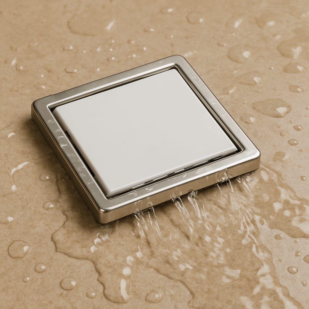 Qeyra Floor Drain | Premium 304 Grade Stainless Steel | Drain Jali Square | Square Drain Cover | Square Jali for Bathroom | Waste Water Drainer | Floor Drainer | Pack of 1 | (Satin Finish)
