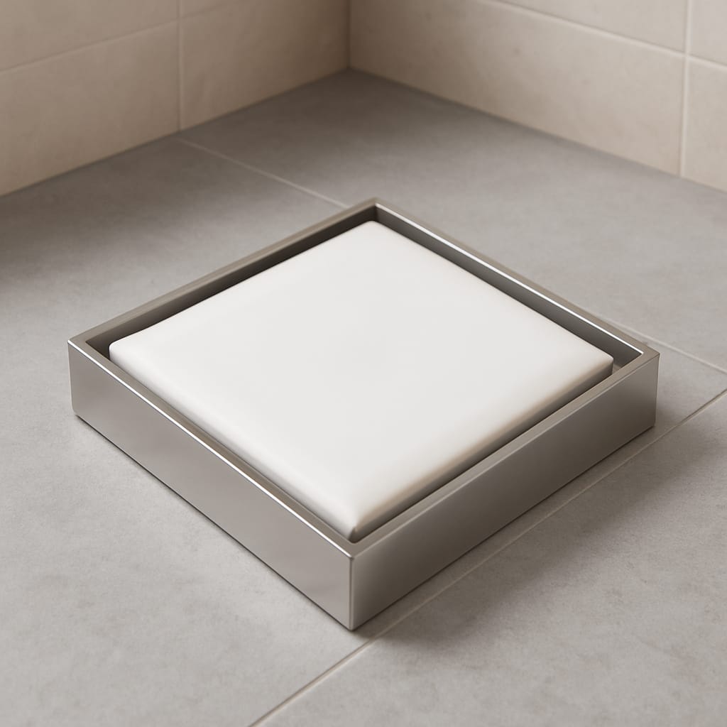 Qeyra Tile Insert Floor Drain | 304 Grade Stainless Steel | Invisible Shower Drain Channel | Waste Water Floor Drain | Drainer Channel | Anti Cockroach Trap | (Satin Finish)
