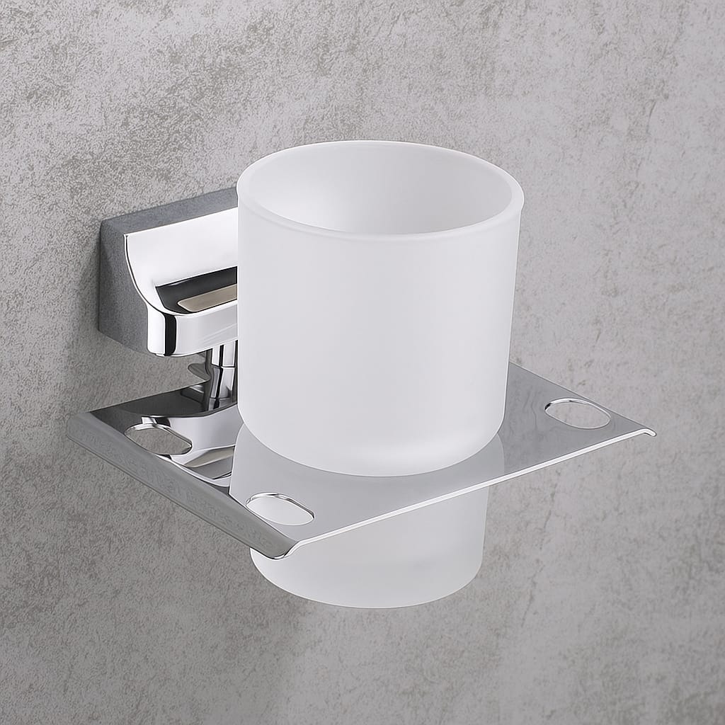 Qeyra Opera 304 Grade Stainless Steel Tooth Brush Holder for Bathroom/Tumbler Holder Stand/Bathroom Accessories - (Chrome)