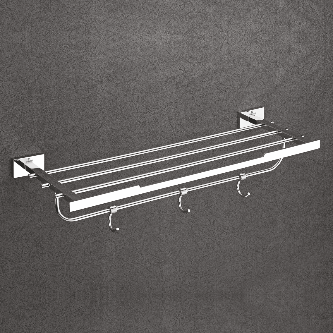 Qeyra Classy 304 Grade Stainless Steel Towel Rack for Bathroom /towel Stand/Towel Hanger/ Wall Mount / Bathroom Accessories (24-Inch) – (Chrome Plating)
