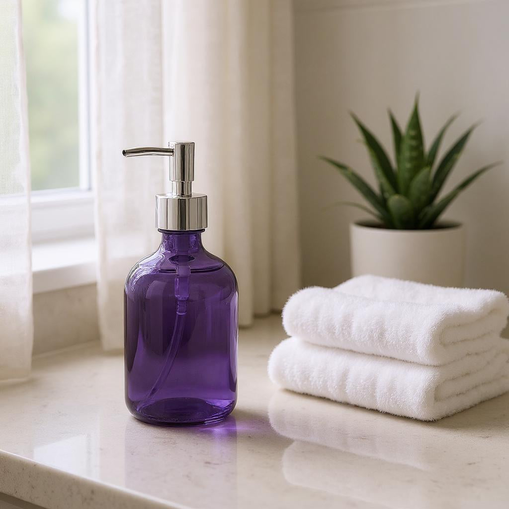 Qeyra Glass Dispenser Unbreakable Liquid Soap/Liquid/Shampoo/Hand wash/Sanitizer/Lotion Dispenser Bottle for Kitchen, Wash-Basin and Bathroom