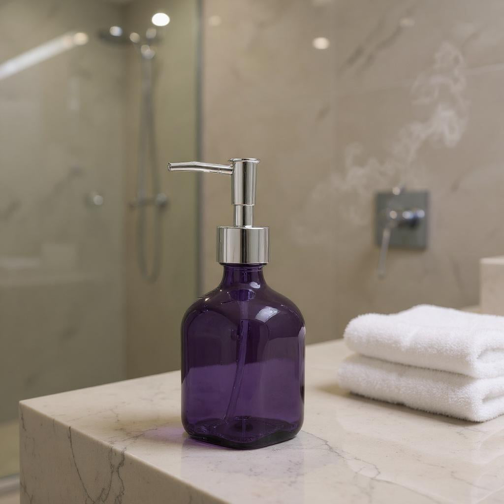 Qeyra Glass Dispenser Unbreakable Liquid Soap/Liquid/Shampoo/Hand wash/Sanitizer/Lotion Dispenser Bottle for Kitchen, Wash-Basin and Bathroom