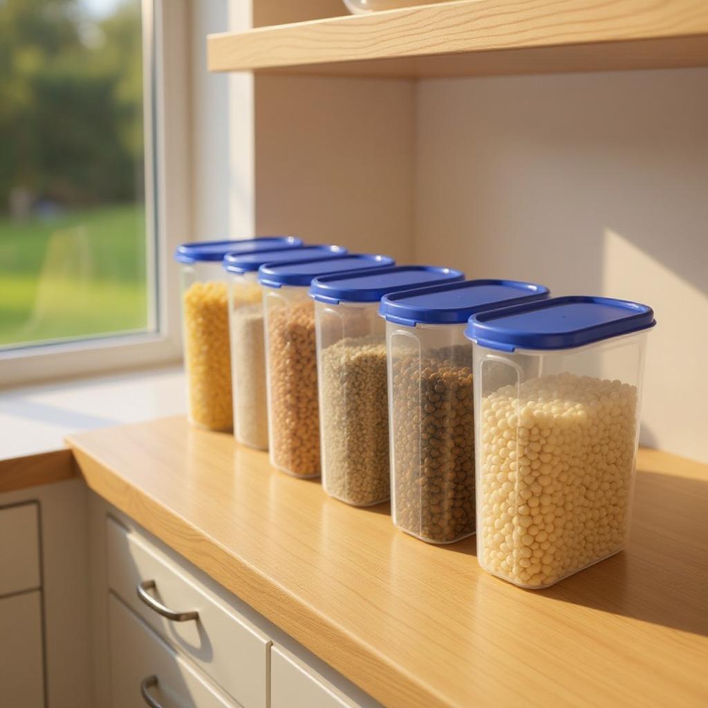 Qeyra Oval Airtight Container 2500ml For Grocery Storage, Snacks (Pack Of 6,blue)