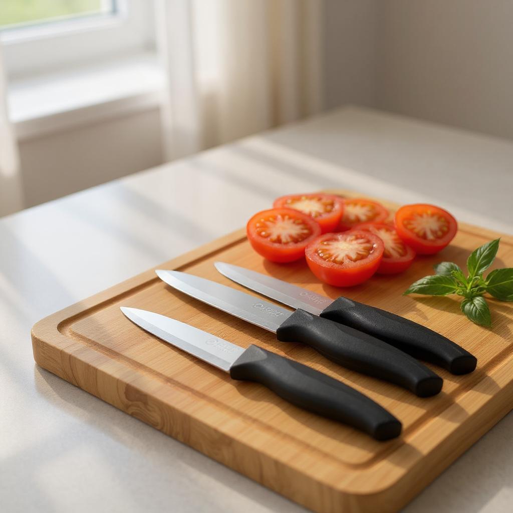 Qeyra Wings Combo Knife I Safe Knife I Stainless Steel Knife I Grip Handle Knife I Small , Big, Clever Knife ( Pack Of 3 )