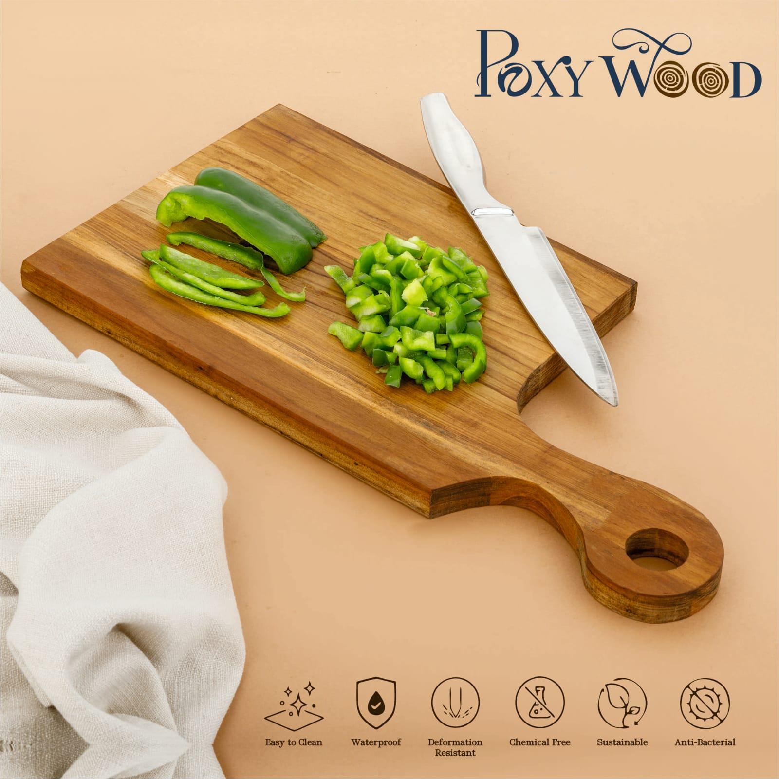 Poxywood Teak Wood Paddle Shaped Chopping Board