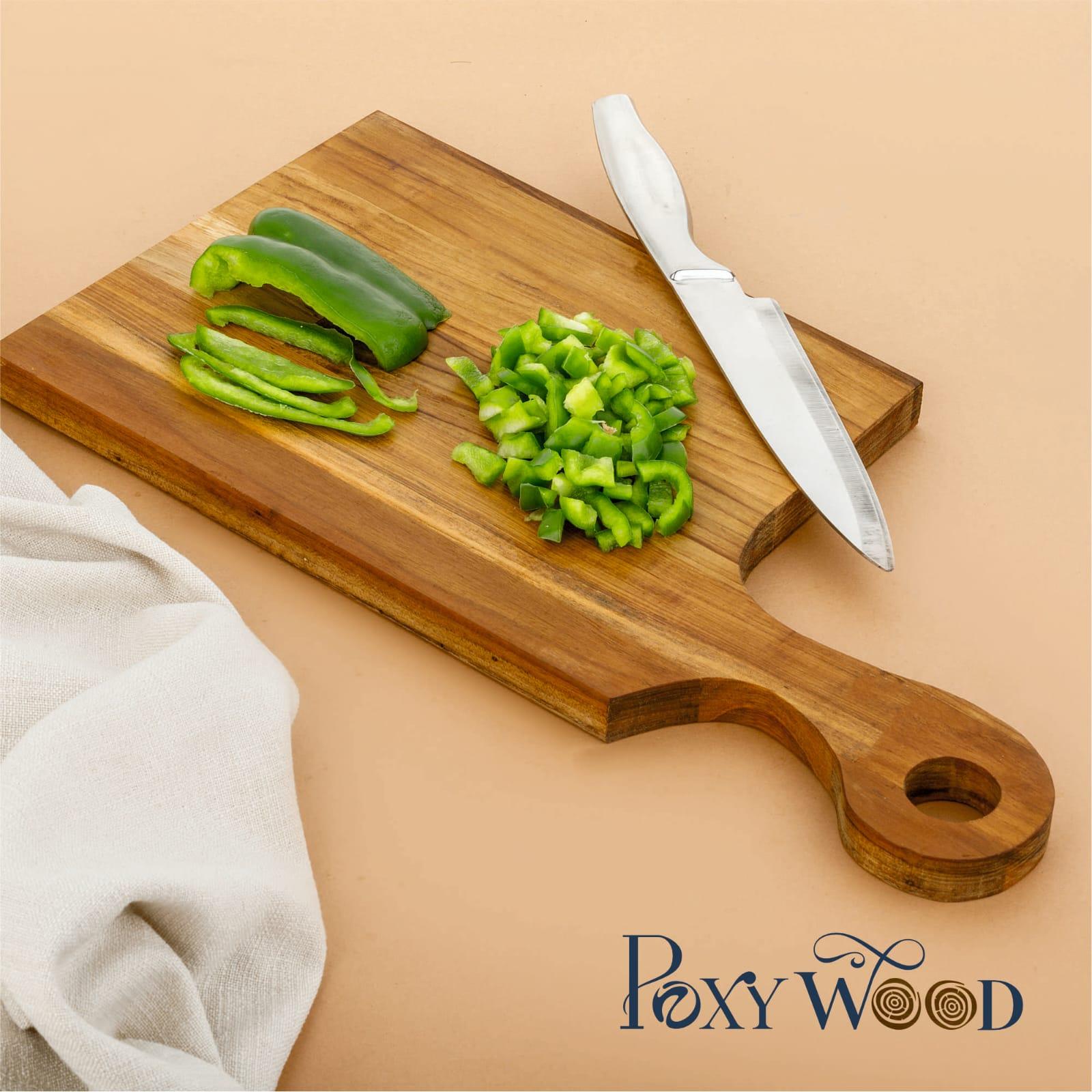 Poxywood Teak Wood Paddle Shaped Chopping Board