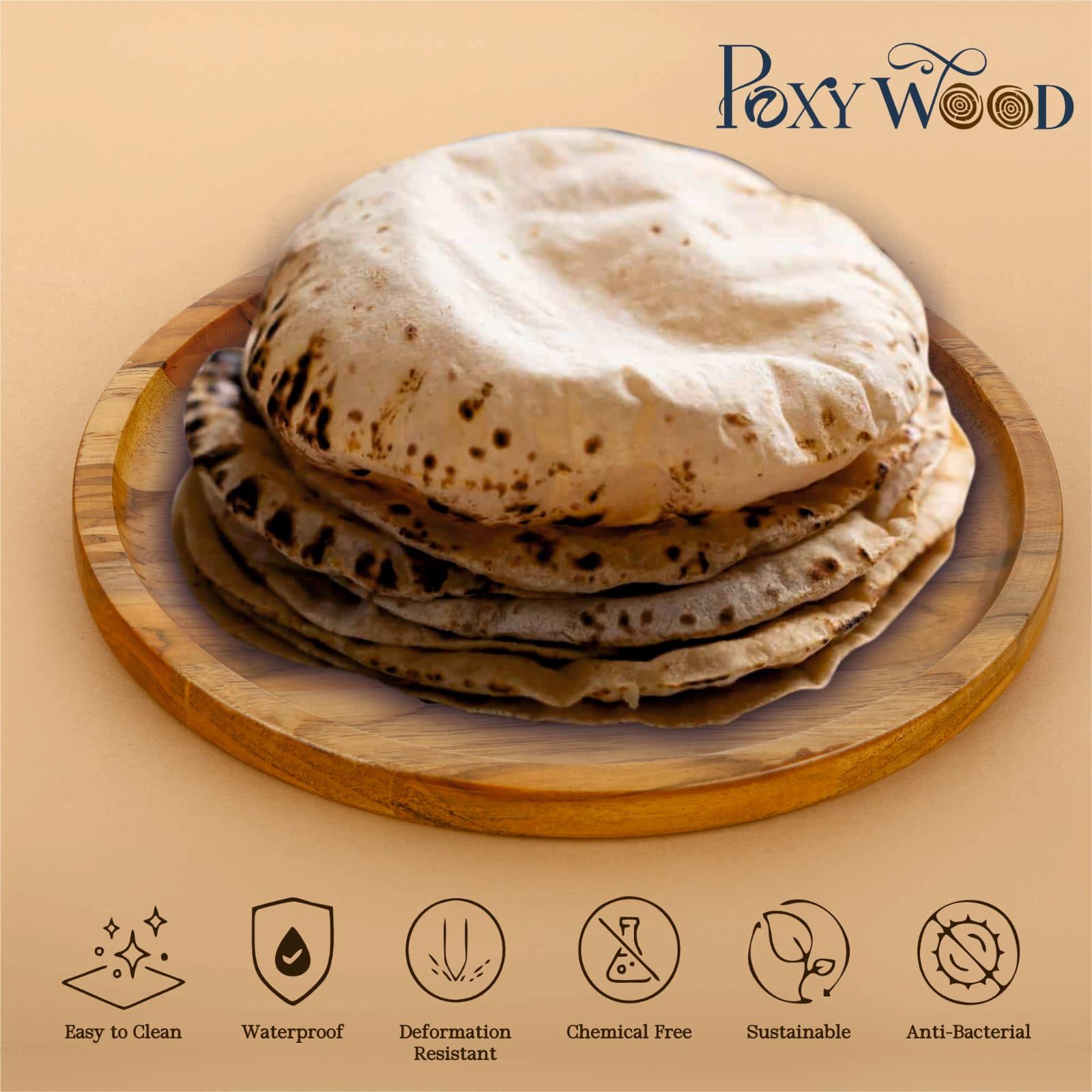 Poxywood Round Wooden Roti Cooling & Serving Plate