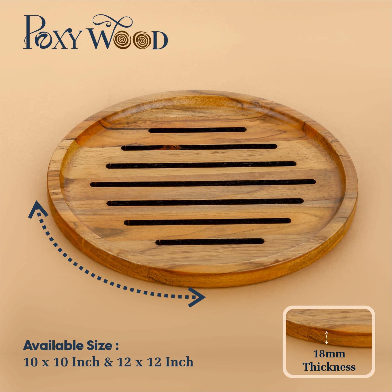 Poxywood Round Wooden Roti Cooling & Serving Plate