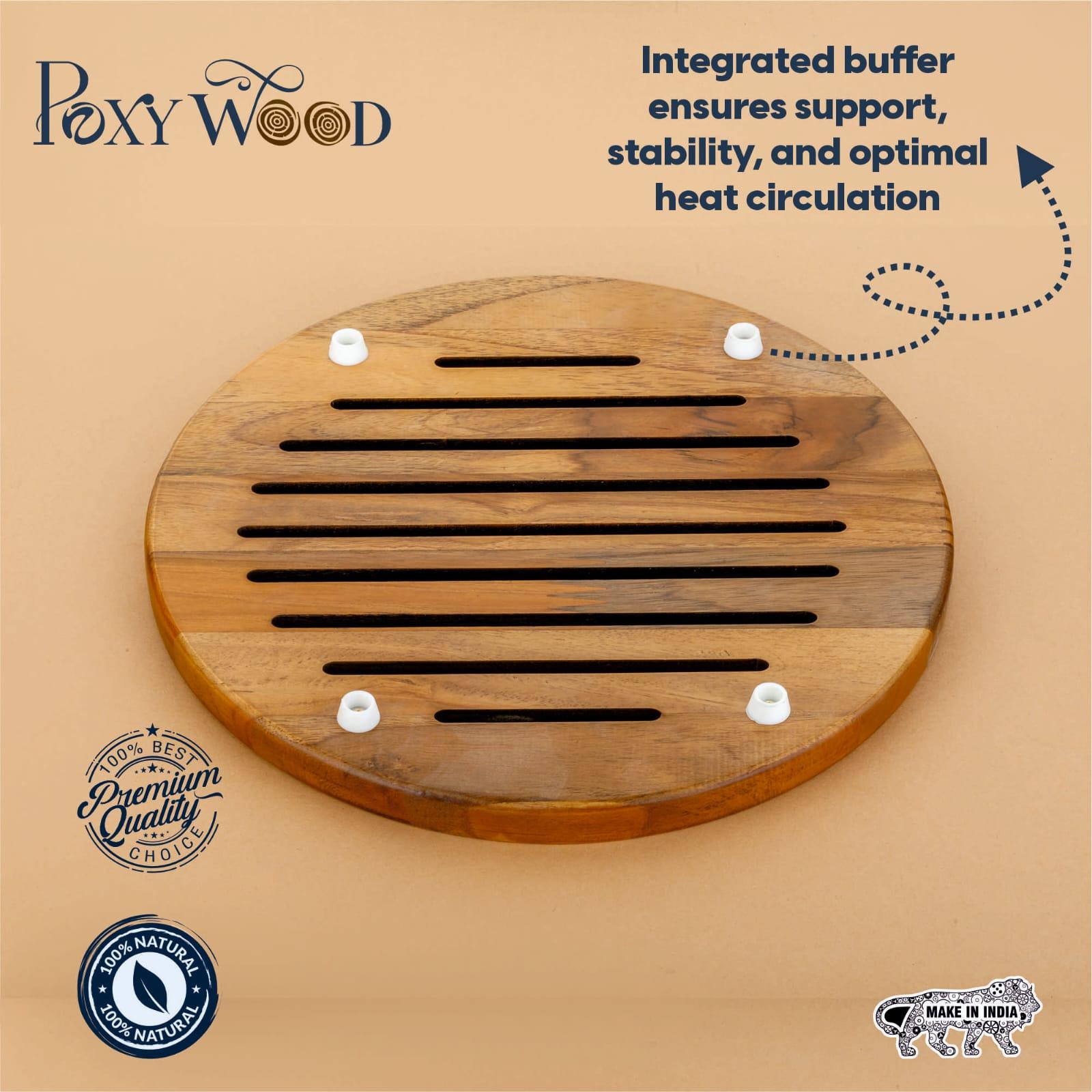 Poxywood Round Wooden Roti Cooling & Serving Plate