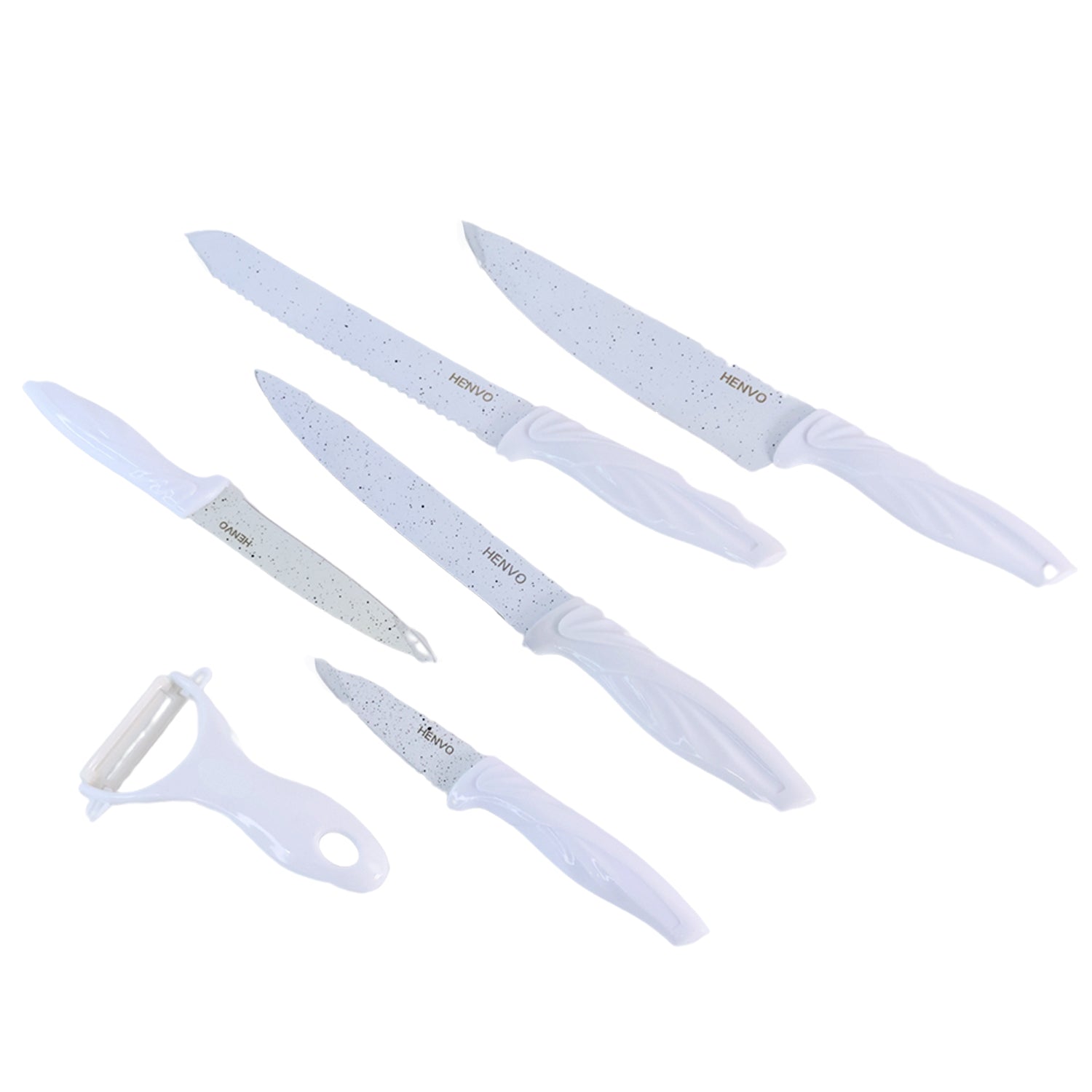 Marble Coated Stainless Steel Kitchen Knife Set (6 Pc)