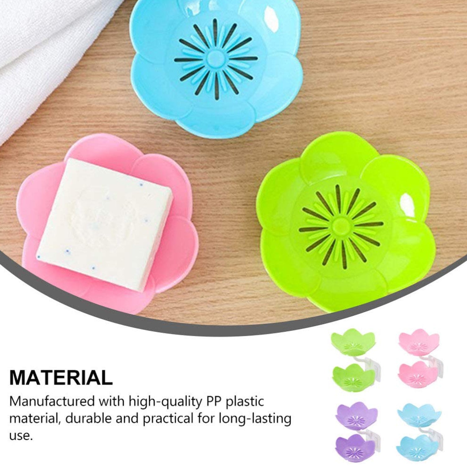 Dabble Layer Flower Self Draining Soap Dish Holder Bathroom Shower Soap Holder Dish Storage Plate Tray For Bathroom Kitchen Bathtub