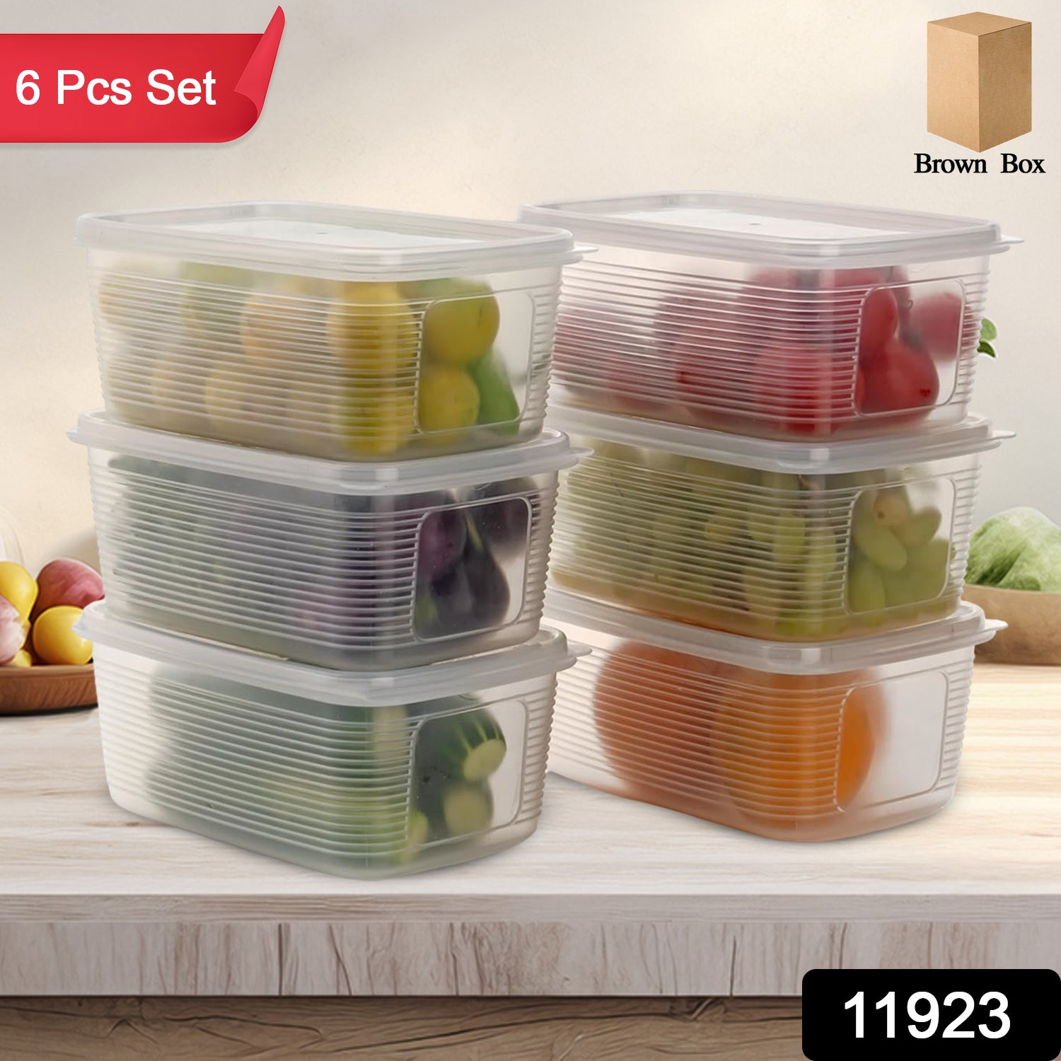 6 Pcs Multipurpose Plastic Food Storage Container Set