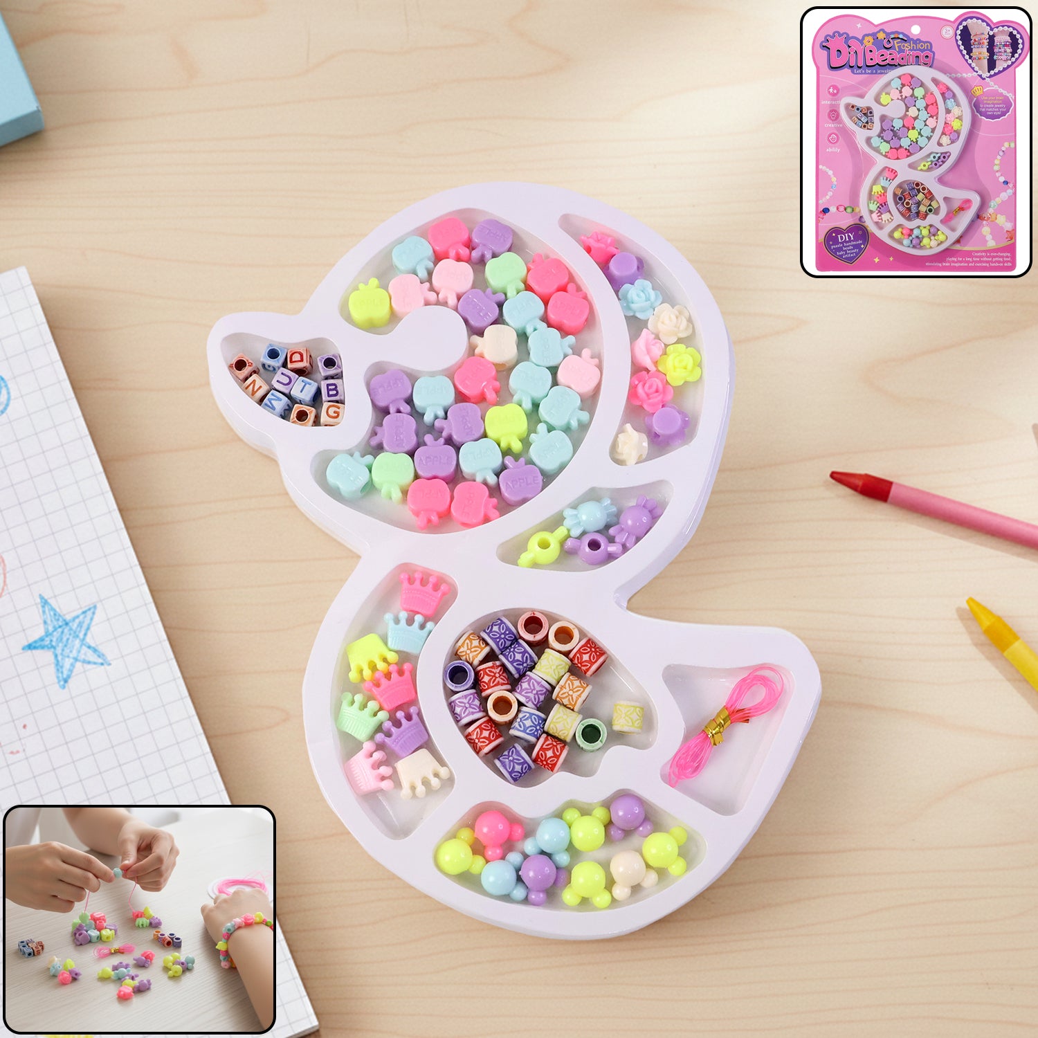 Diy Kids Beading  Jewelry Making Craft Kit (1 Set)