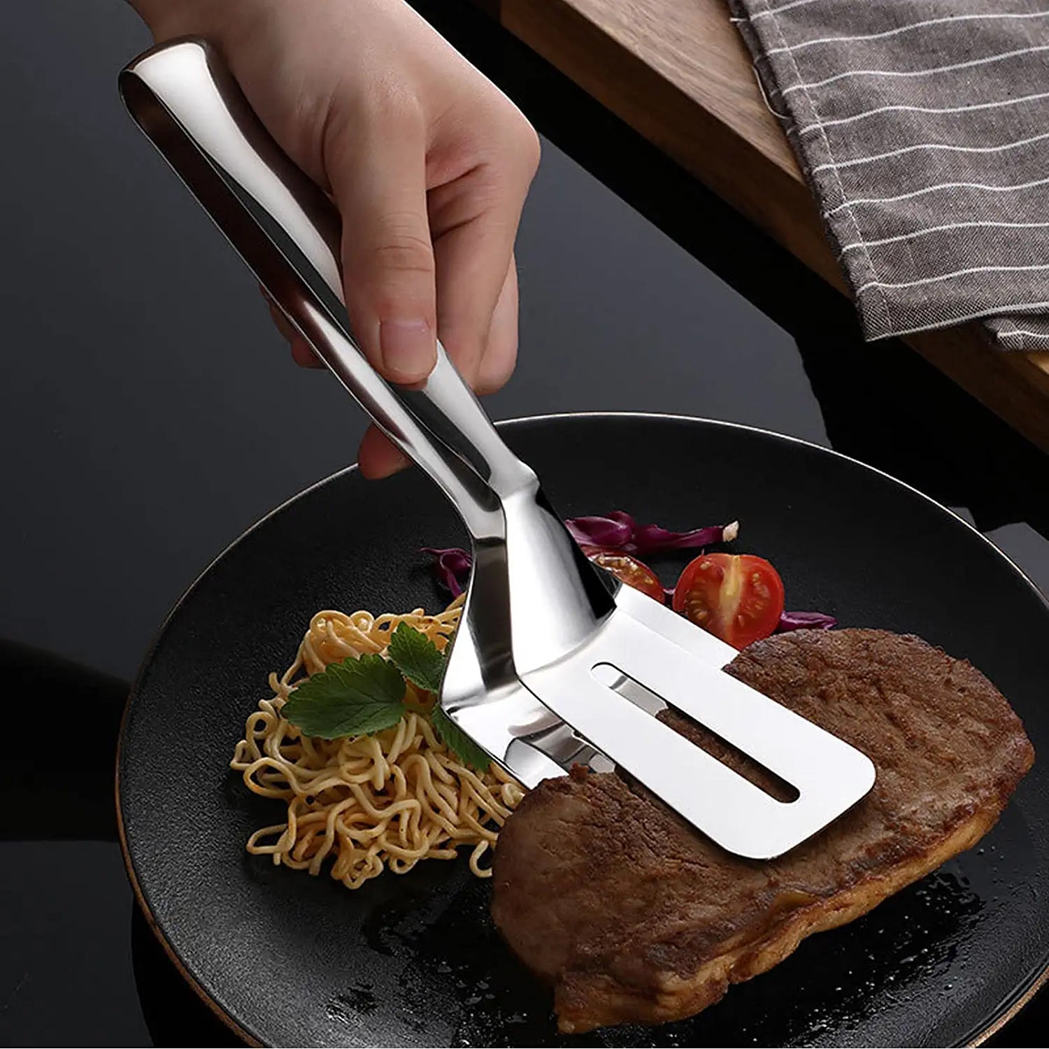 Multifunction Stainless Steel Steak Clip Clamp Bbq Kitchen Tong.