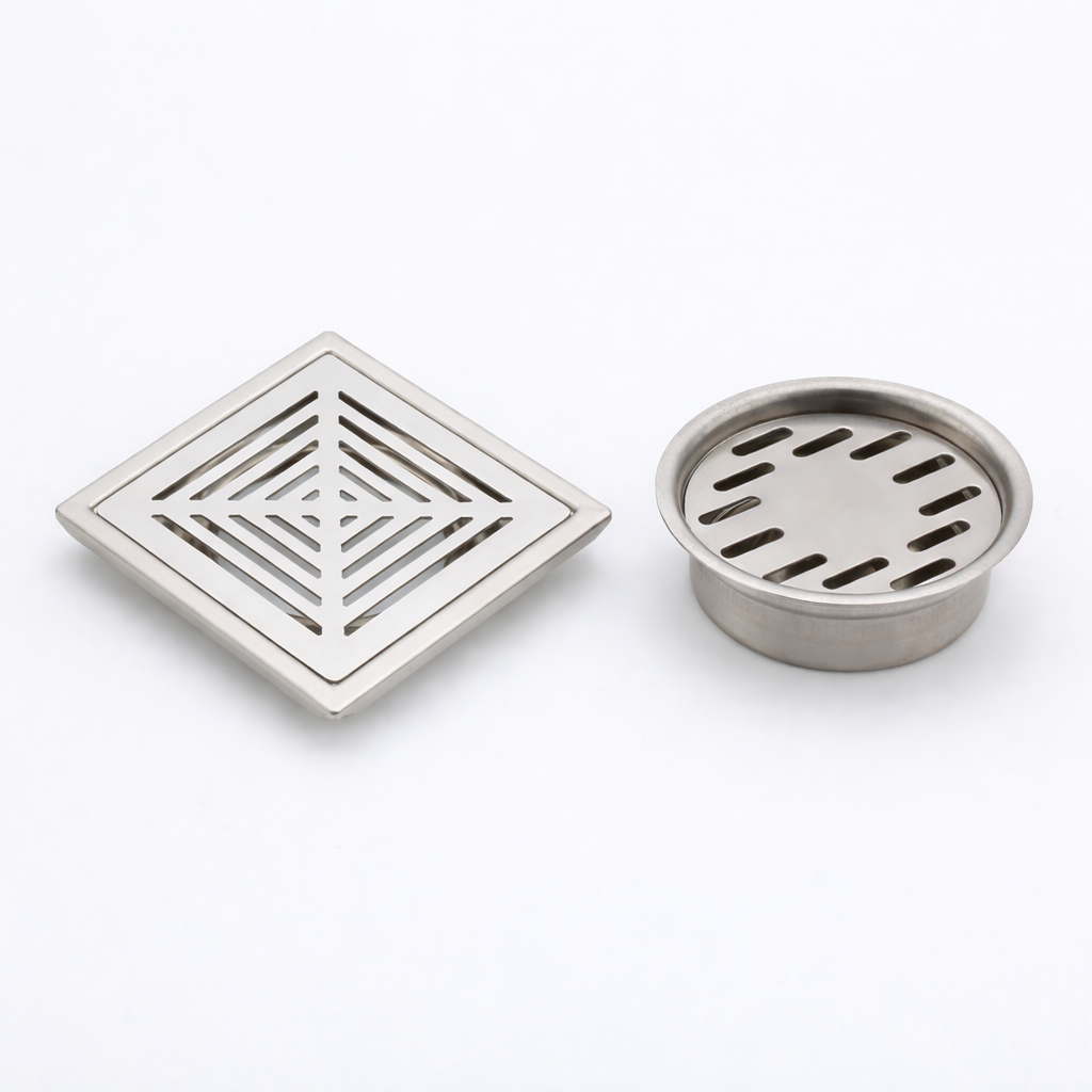 Qeyra Floor Drain | Premium 304 Grade Stainless Steel | Drain Square | Square Drain Cover | Square Jali for Bathroom | Waste Water Drainer | Floor Drainer | Pack of 1 | (Satin Finish)