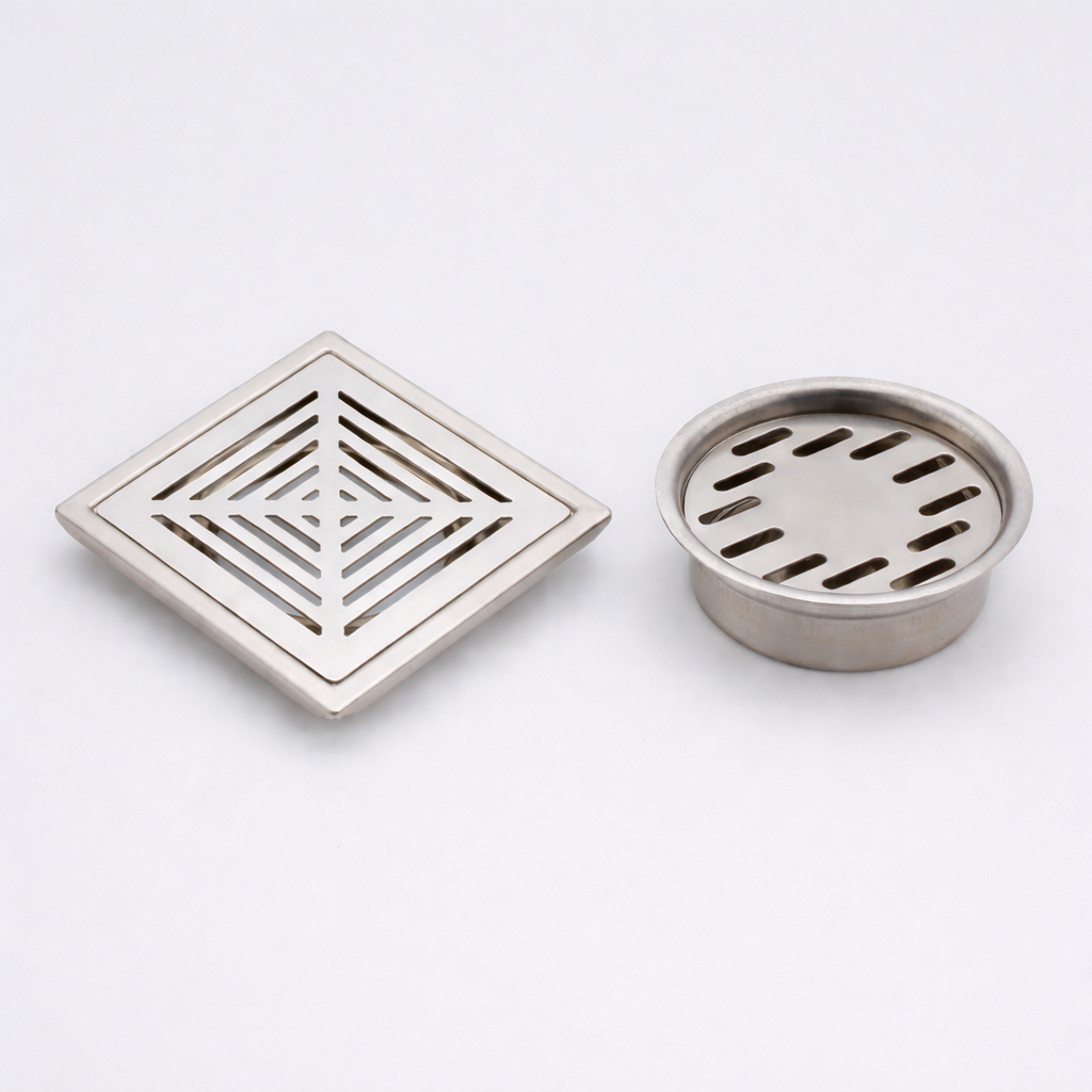 Qeyra Floor Drain | Premium 304 Grade Stainless Steel | Drain Square | Square Drain Cover | Square Jali for Bathroom | Waste Water Drainer | Floor Drainer | Pack of 1 | (Satin Finish)