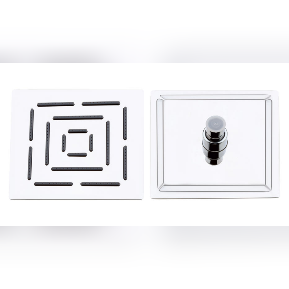 Qeyra Thik Maze Stainless Steel Glossy Finish High Pressure Rain Shower Head – Luxury Fixed Bathroom Fixture 6X6