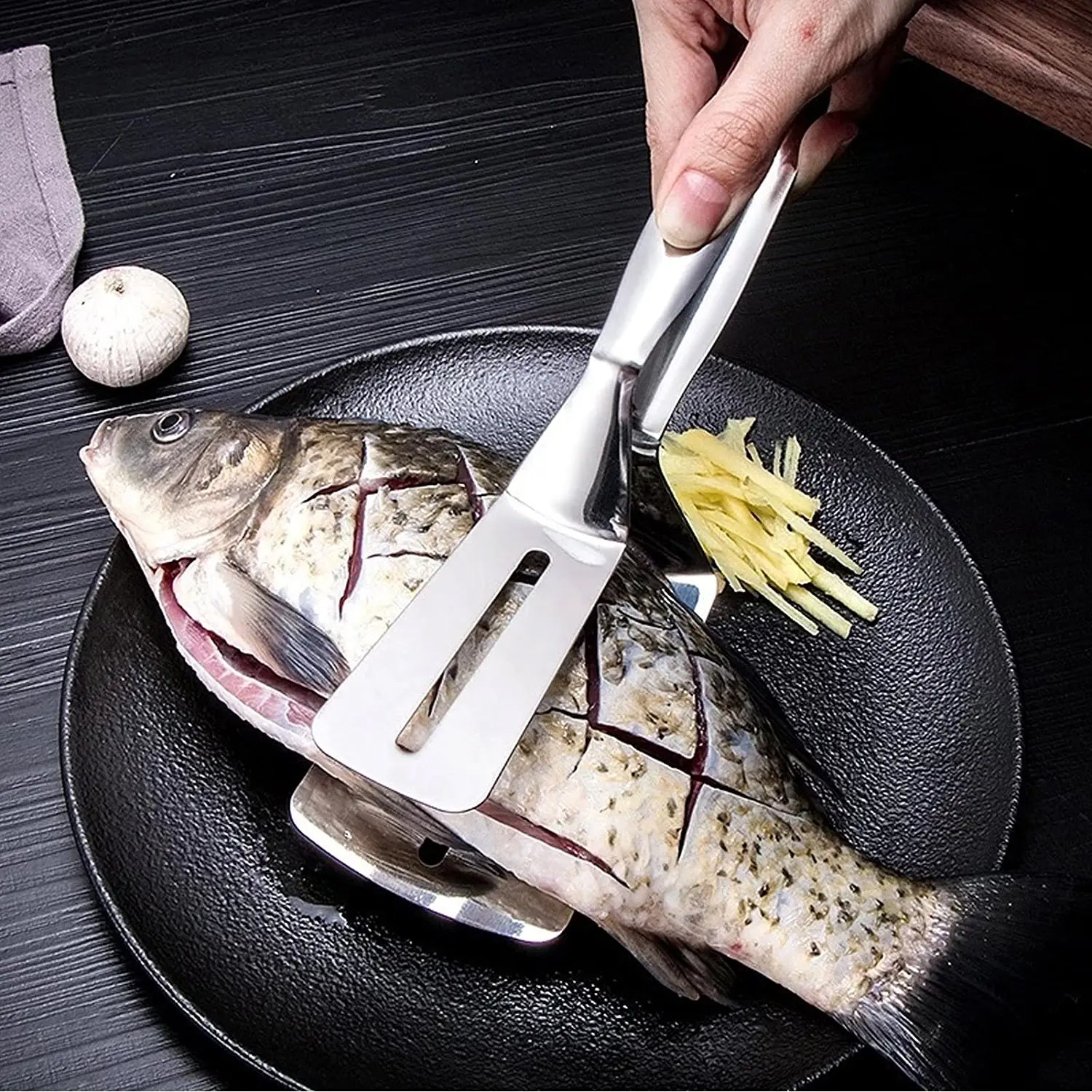 Multifunction Stainless Steel Steak Clip Clamp Bbq Kitchen Tong.