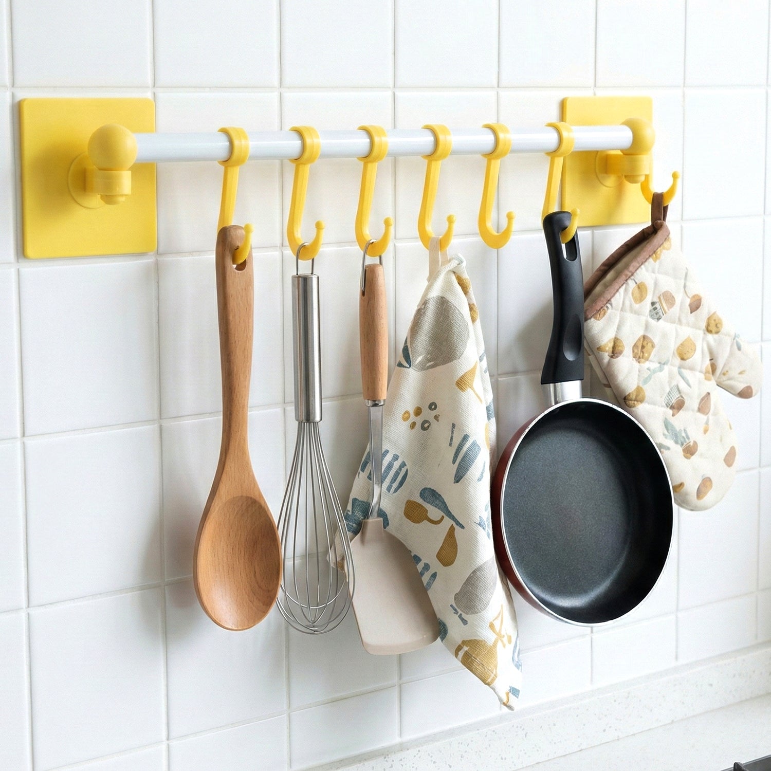 Wall-mounted Multipurpose Kitchen  Utility Hanging Rack (2 Pc Set)