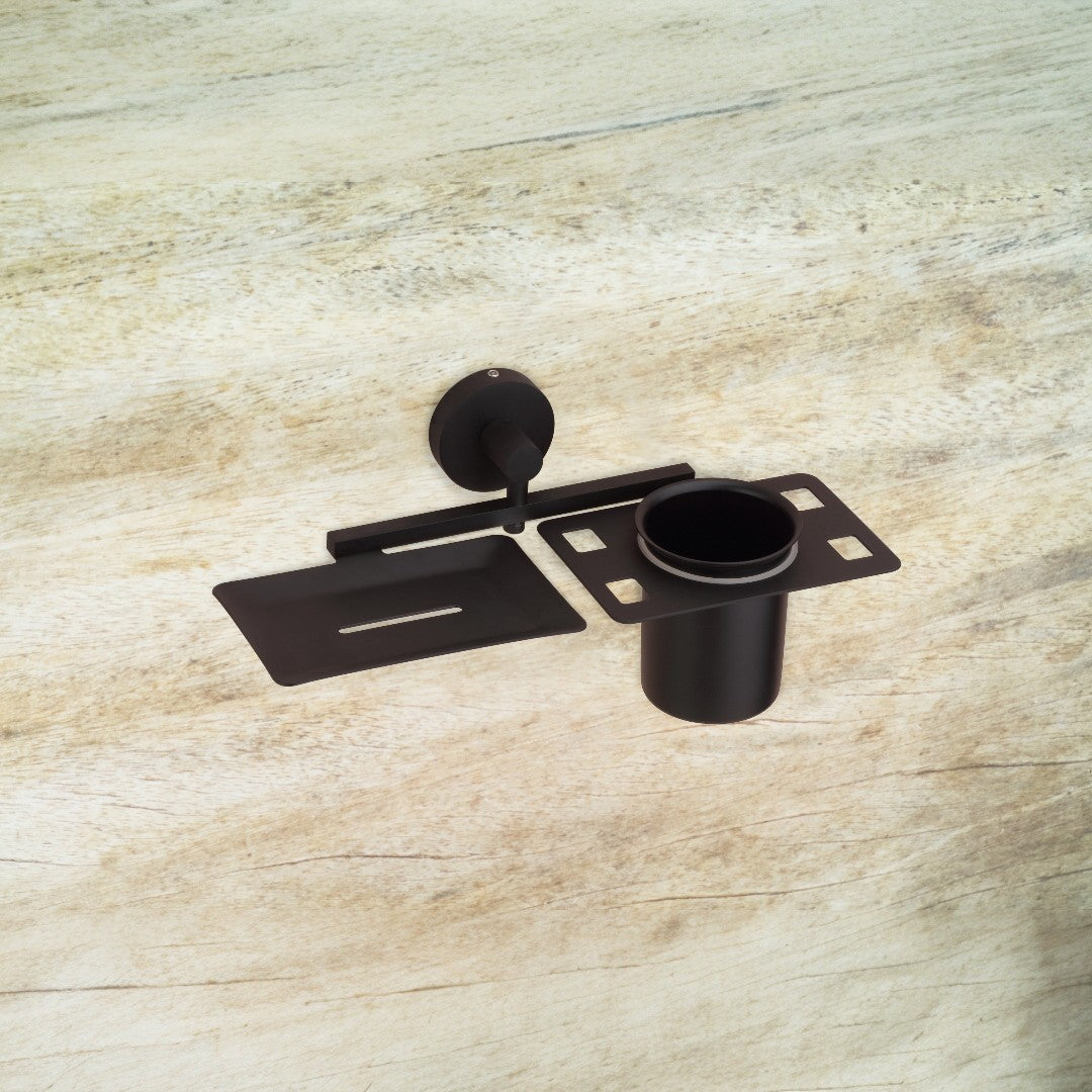 Qeyra Shine Stainless Steel 304 Grade 2in1 Soap Dish with Tooth brush Holder/Soap Stand/Tumbler Holder/Bathroom Accessories