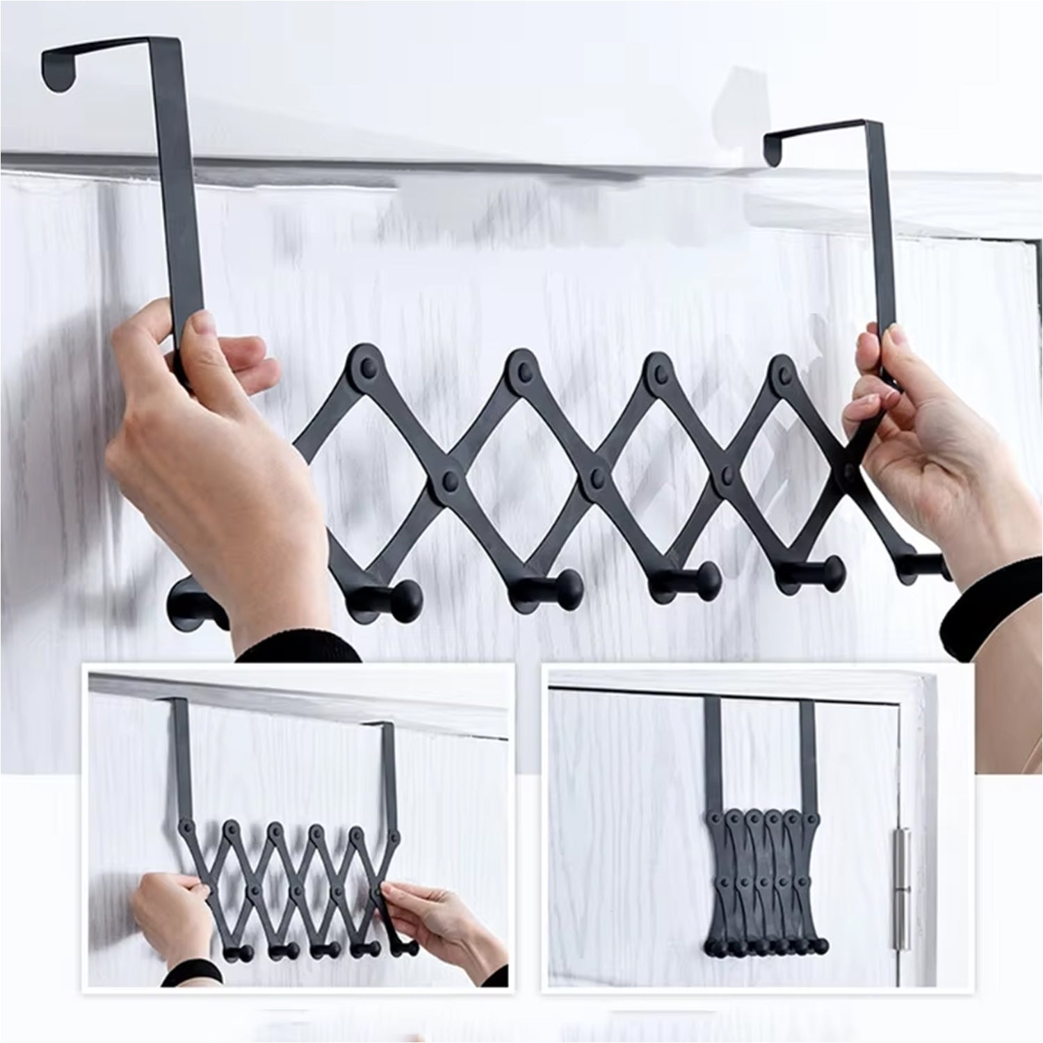 6 Hook Door Hanger Steel Coat Rack (1 Pc)