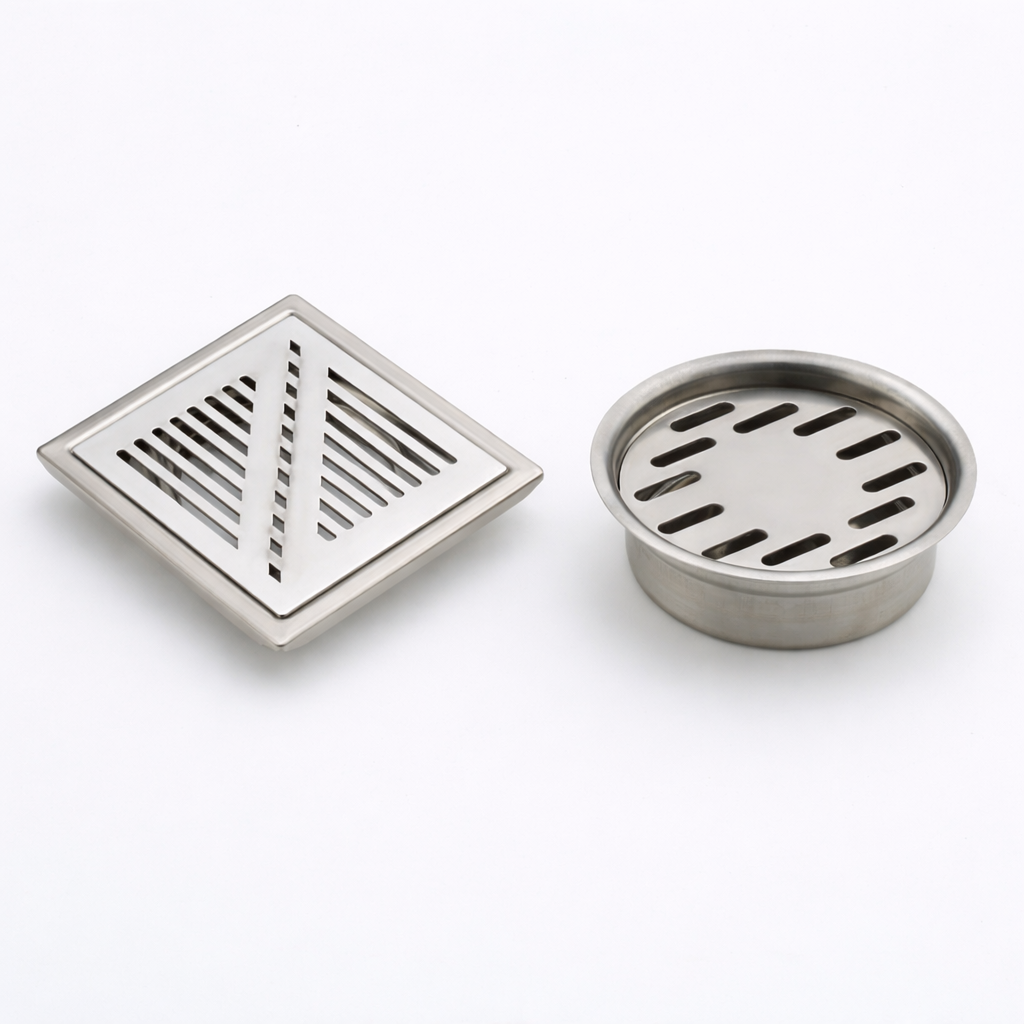Qeyra Floor Drain | Premium 304 Grade Stainless Steel | Drain Jali Square | Square Drain Cover | Square Jali for Bathroom | Waste Water Drainer | Floor Drainer | Pack of 1 | (Satin Finish)