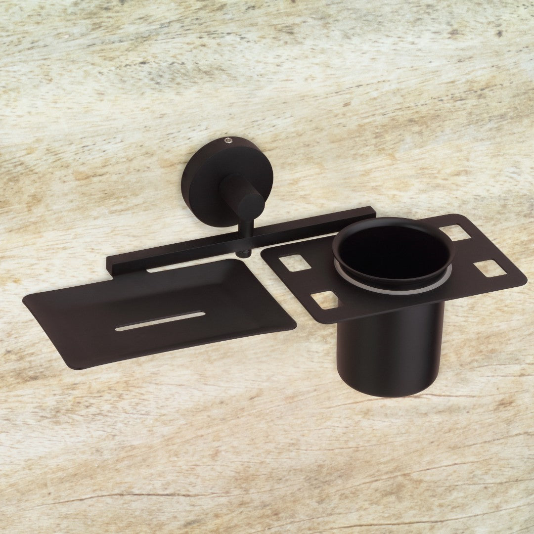 Qeyra Shine Stainless Steel 304 Grade 2in1 Soap Dish with Tooth brush Holder/Soap Stand/Tumbler Holder/Bathroom Accessories