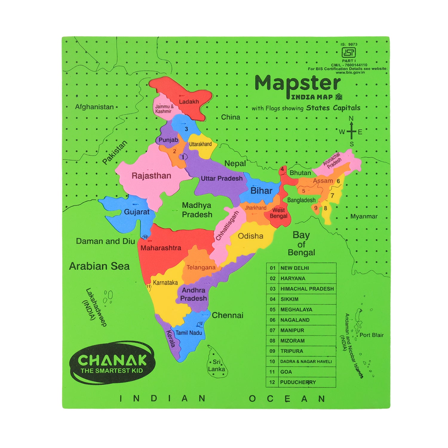 Aditi Mapster India Map Eva Foam Puzzle Set