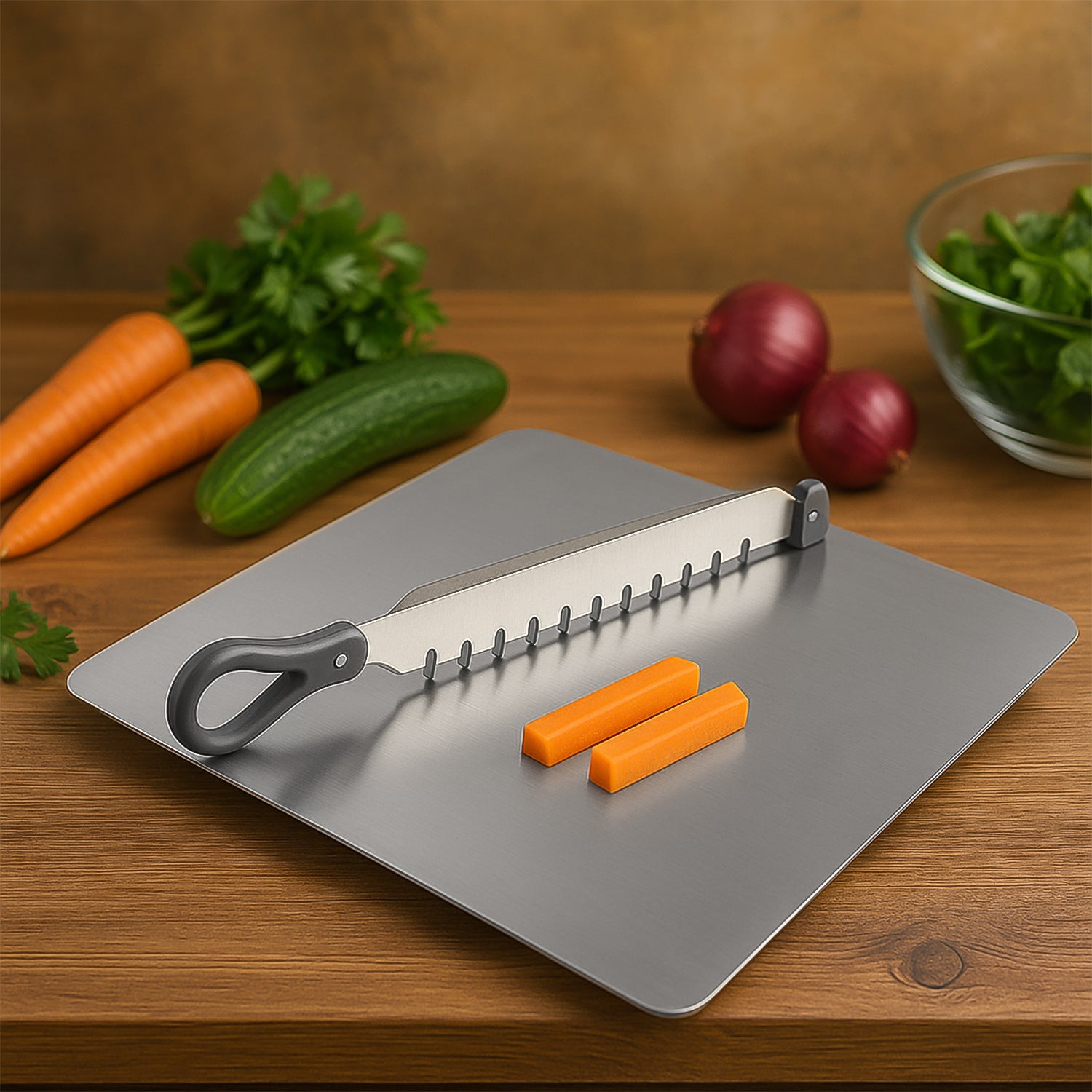 Supermom Stainless Steel Multifunctional Cut  Chop Vegetable Slicer Tool (1 Pc)