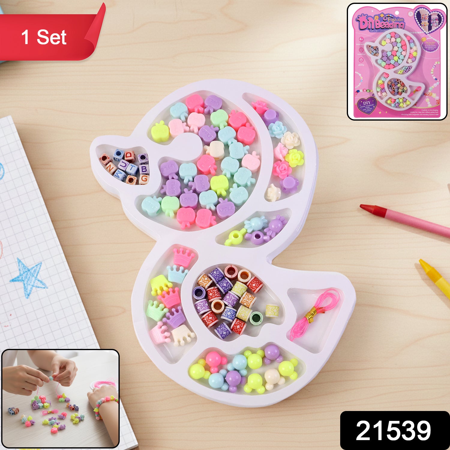 Diy Kids Beading  Jewelry Making Craft Kit (1 Set)