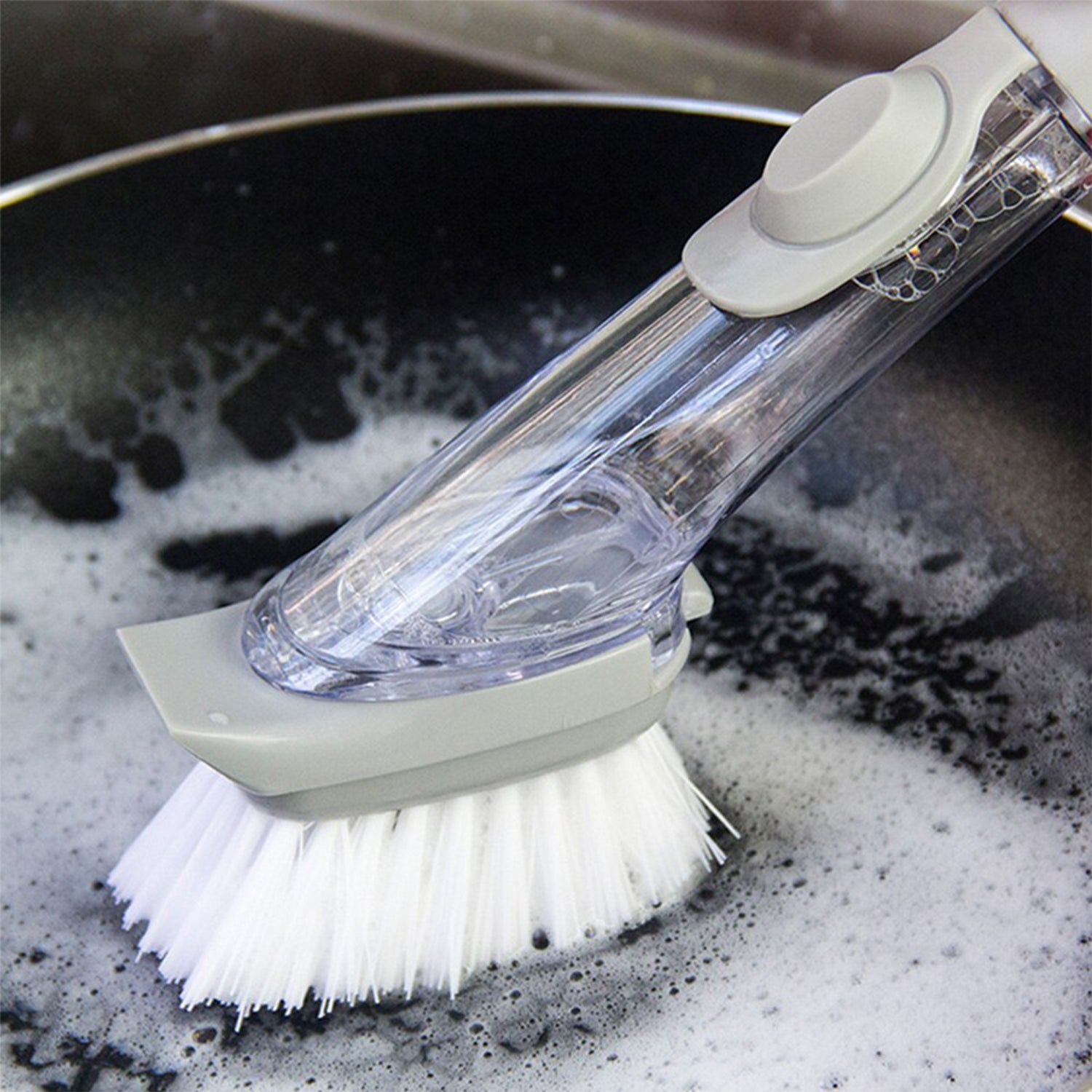 2-in-1 Dishwashing Brush Long Handle Wash Pot Brush Washing Dish