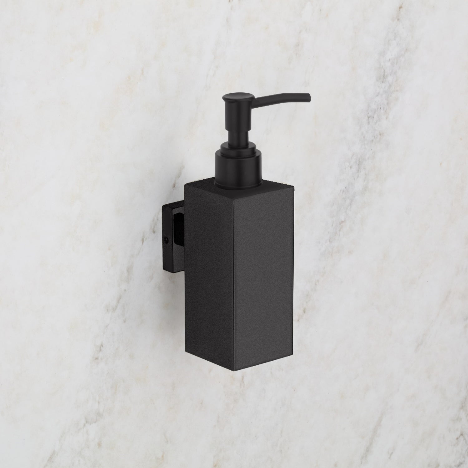 Qeyra 304 Stainless Steel & Brass Square Wall-Mounted Liquid Soap Dispenser | Hand Wash Holder for Wash Basin, Kitchen & Bathroom Accessories