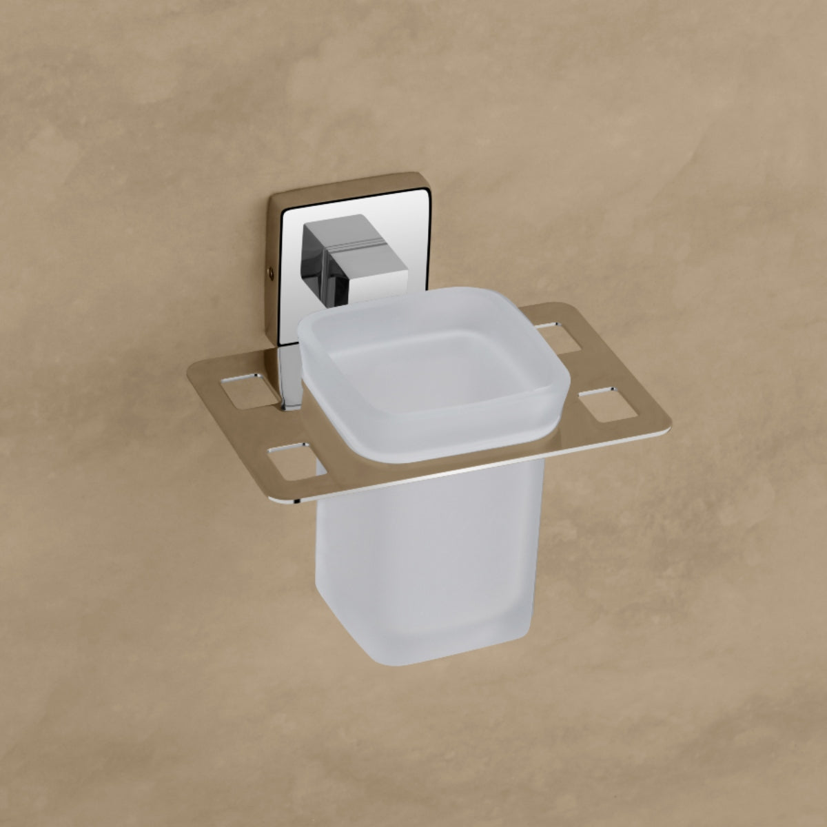 Qeyra Olive 304 Grade Stainless Steel Tooth Brush Holder for Bathroom/Tumbler Holder Stand/Bathroom Accessories - (Chrome Plating)