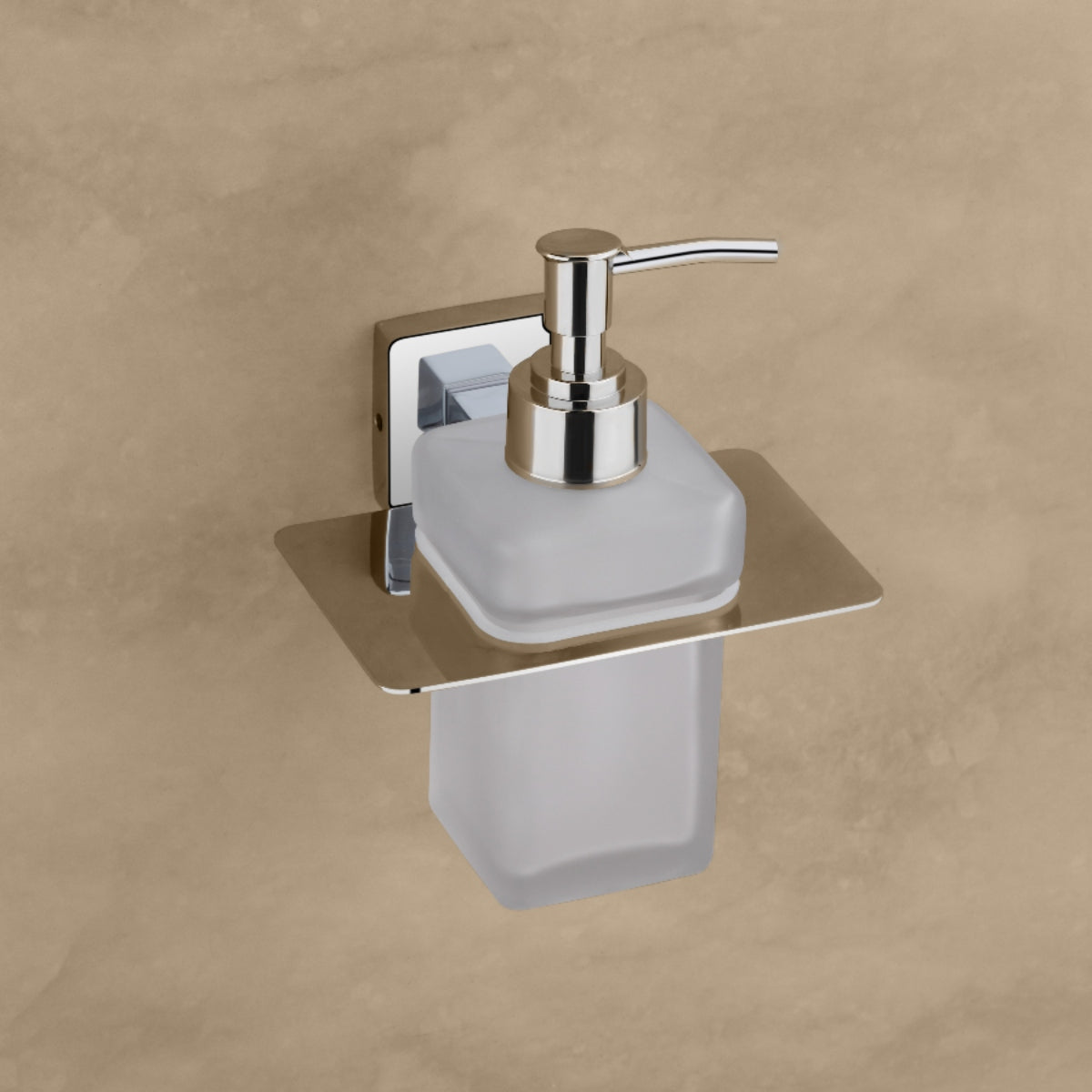 Qeyra Olive 304 Grade Stainless Steel Hand Wash Holder for Wash Basin/Liquid Soap Dispenser/Wall Mount/Bathroom Accessories - (Chrome Plating)