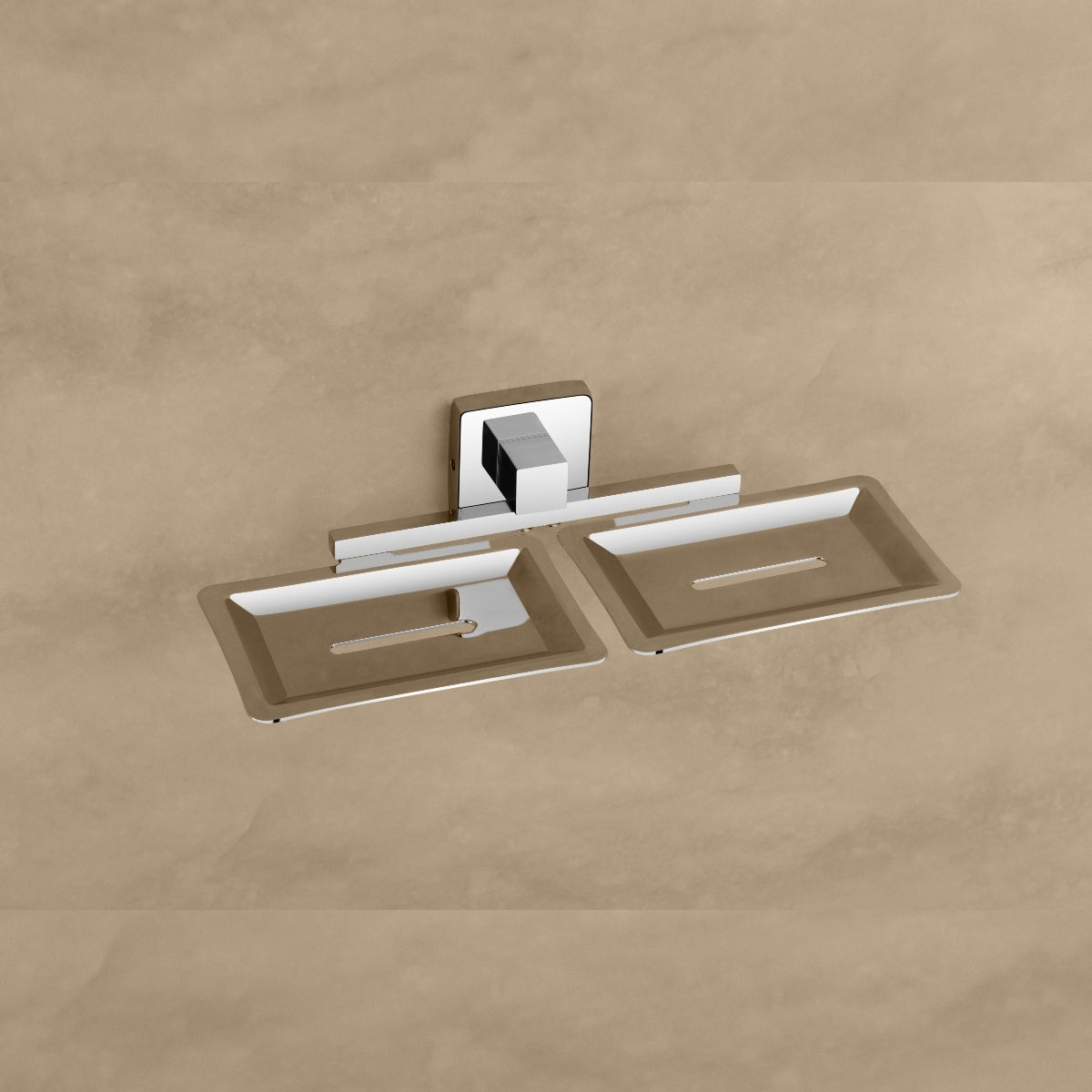 Qeyra Olive 304 Grade Stainless Steel Double Soap Dish for Bathroom/Soap Holder/Soap Stand/Soap Case/Bathroom Accessories - Chrome Plating