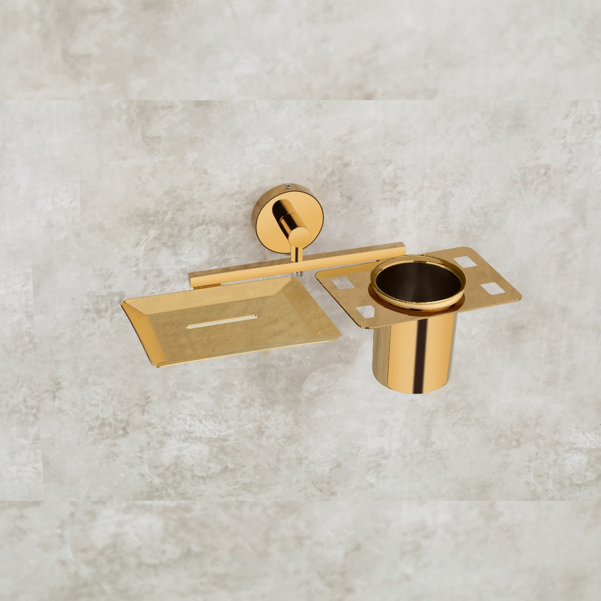 Qeyra Shine Stainless Steel 304 Grade 2in1 Soap Dish with Tooth brush Holder/Soap Stand/Tumbler Holder/Bathroom Accessories