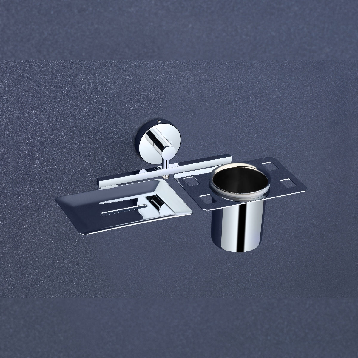 Qeyra Shine Stainless Steel 304 Grade 2in1 Soap Dish with Tooth brush Holder/Soap Stand/Tumbler Holder/Bathroom Accessories