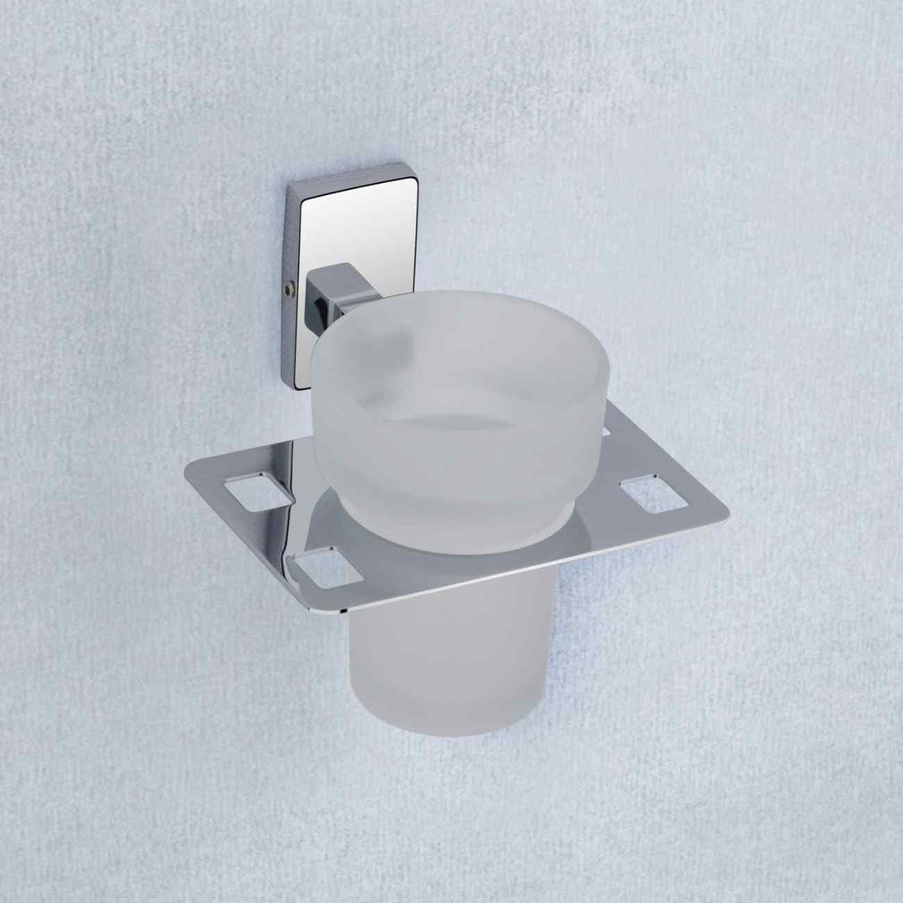 Qeyra Bloom 304 Grade Stainless Steel Tooth Brush Holder for Bathroom/Tumbler Holder Stand/Bathroom Accessories - (Chrome)