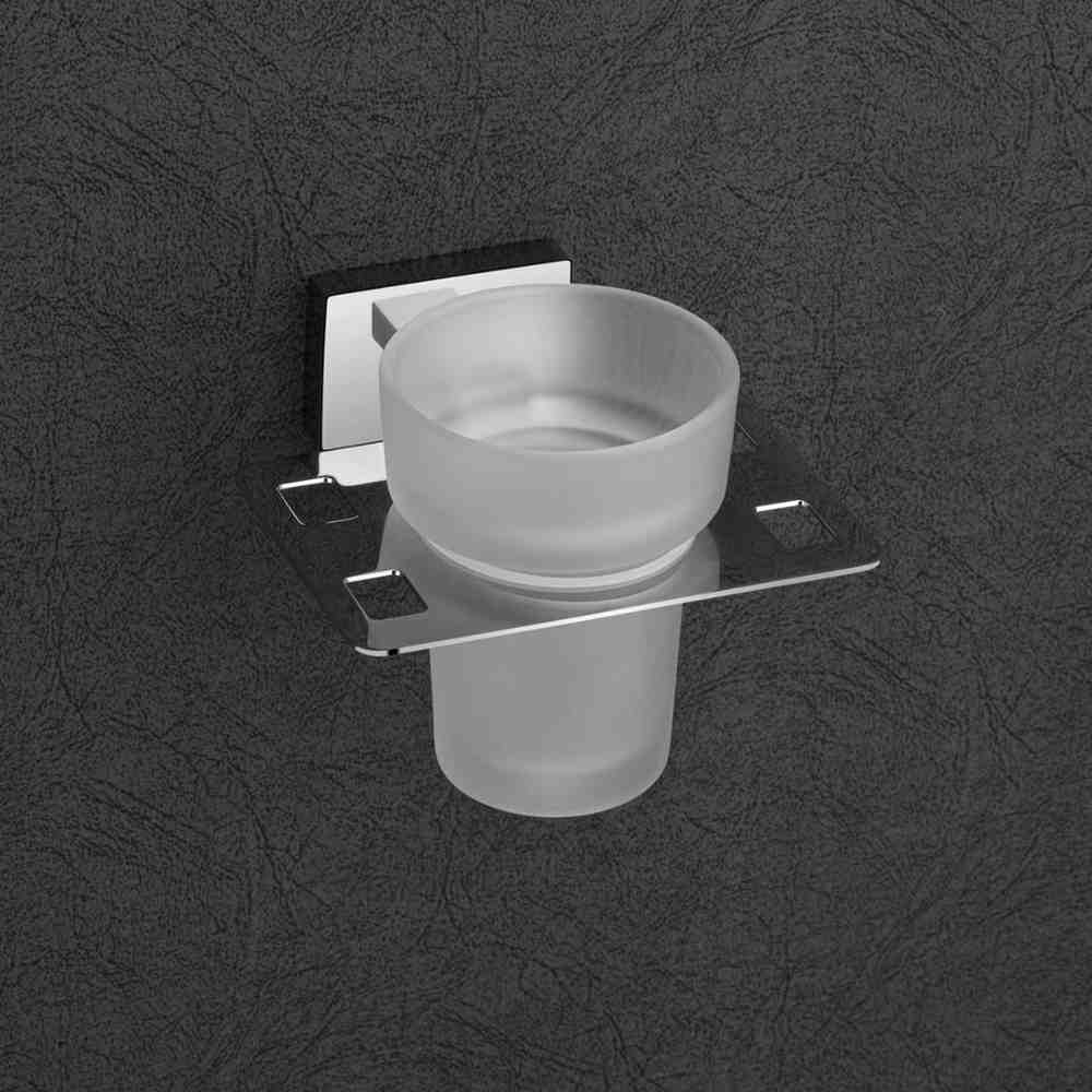 Qeyra Classy 304 Grade Stainless Steel Tooth Brush Holder for Bathroom/Tumbler Holder Stand/Bathroom Accessories - (Chrome Plating)