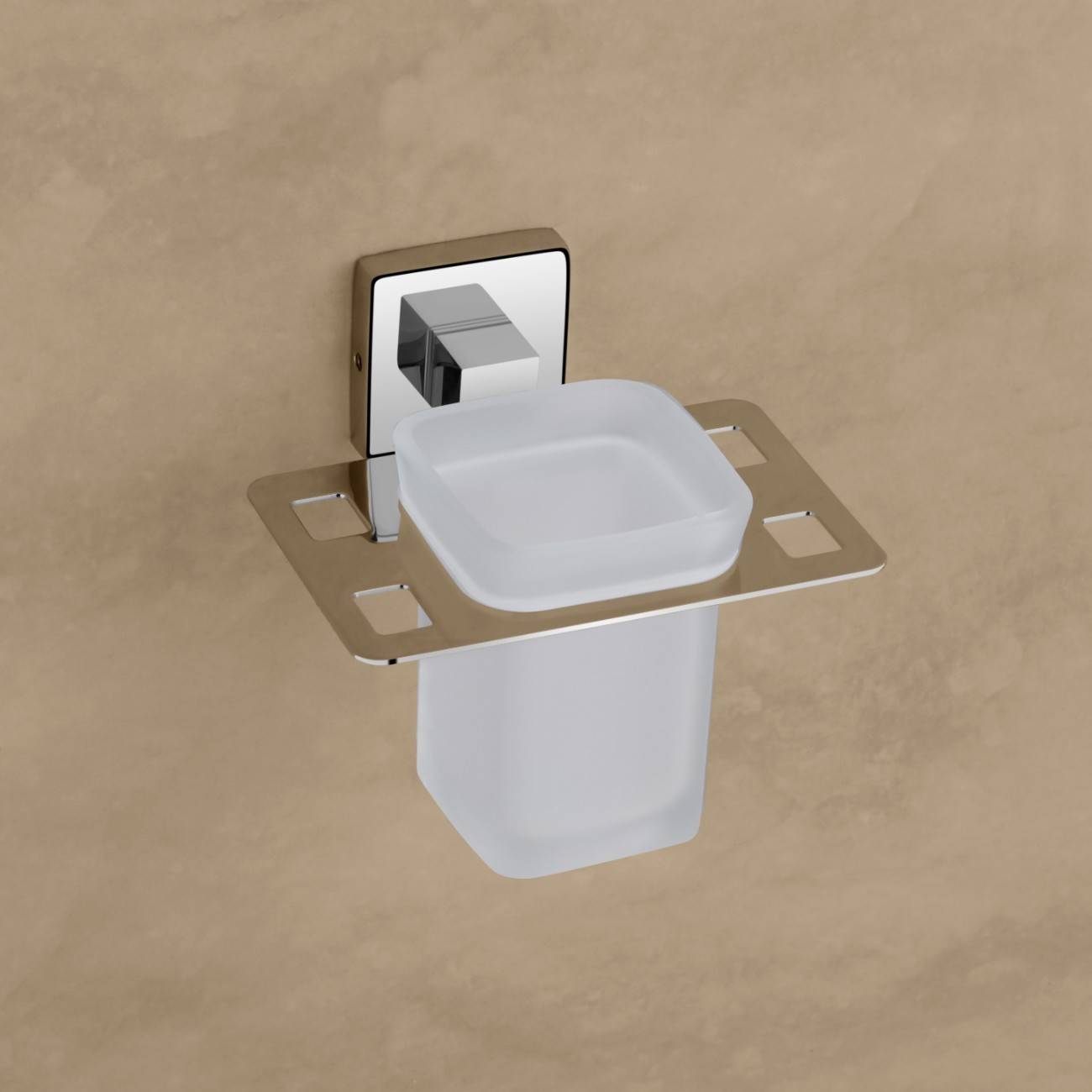 Qeyra Olive 304 Grade Stainless Steel Tooth Brush Holder for Bathroom/Tumbler Holder Stand/Bathroom Accessories - (Chrome Plating)