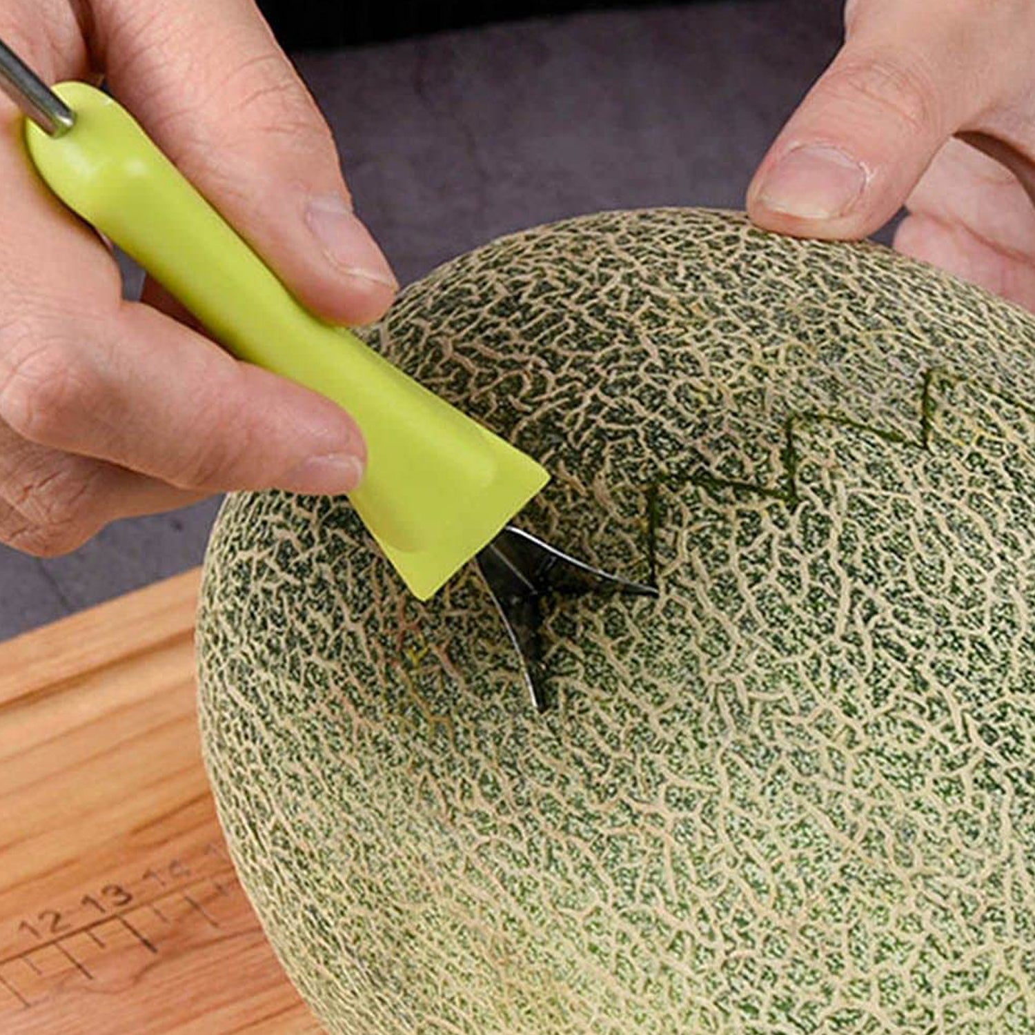 4 In 1 Stainless Steel Melon Baller Seed Remover Sorbet Dessert Ball Spoon Fruit Digging Spoon Double Sided Fruit Scooper Watermelon Baller Scoop