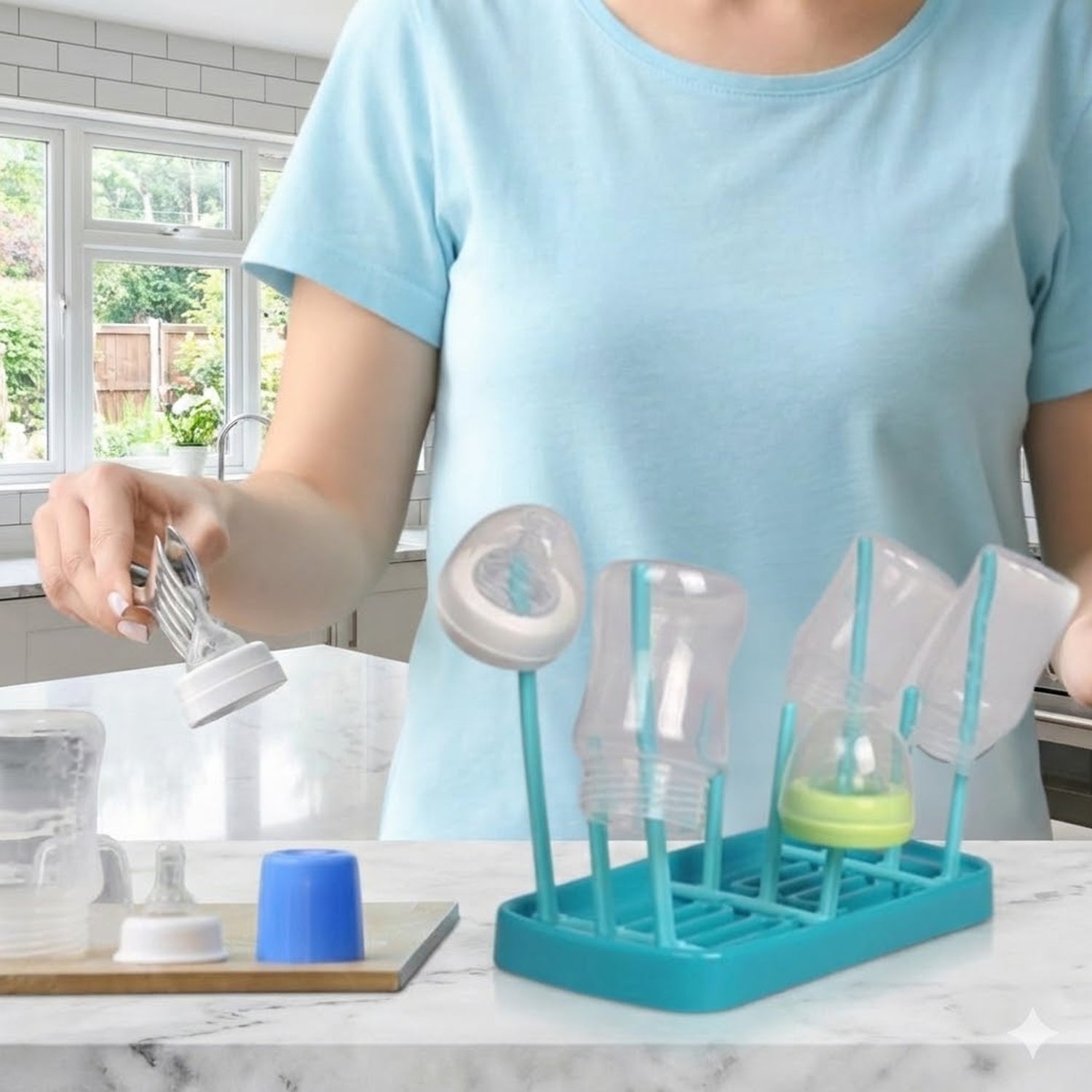 Baby Feeding Bottle Drying Rack (1 Pc Set)